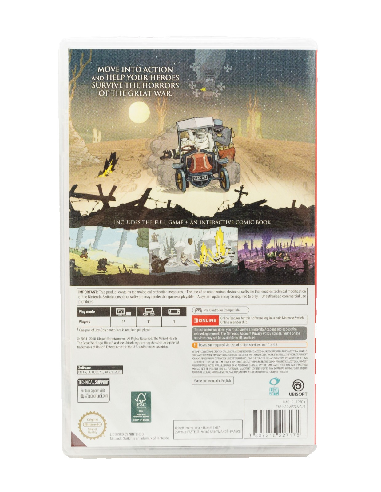 Valiant Hearts The Great War Code Only No Cart Nintendo Switch Brand New Sealed