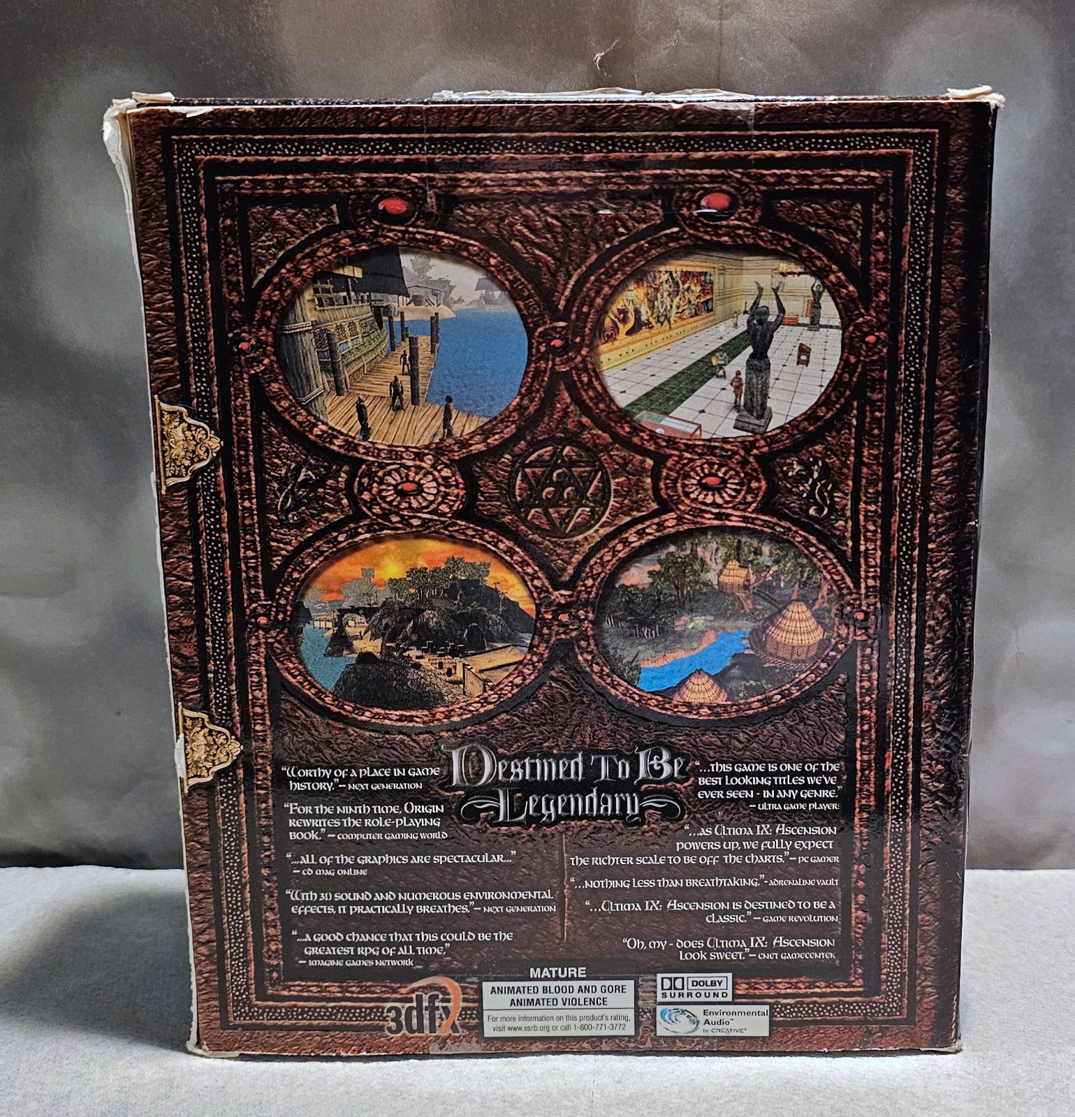 Ultima IX: Ascension – PC Windows 95/98 – Box, Manual, Disks, Cards, Map, More
