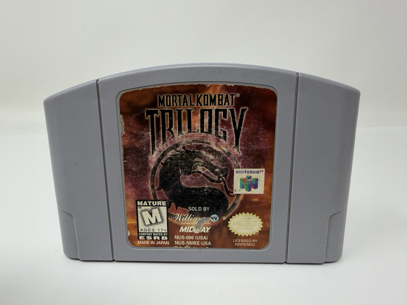 Mortal Kombat Trilogy N64 Cartridge Tested Authentic Clean Contacts