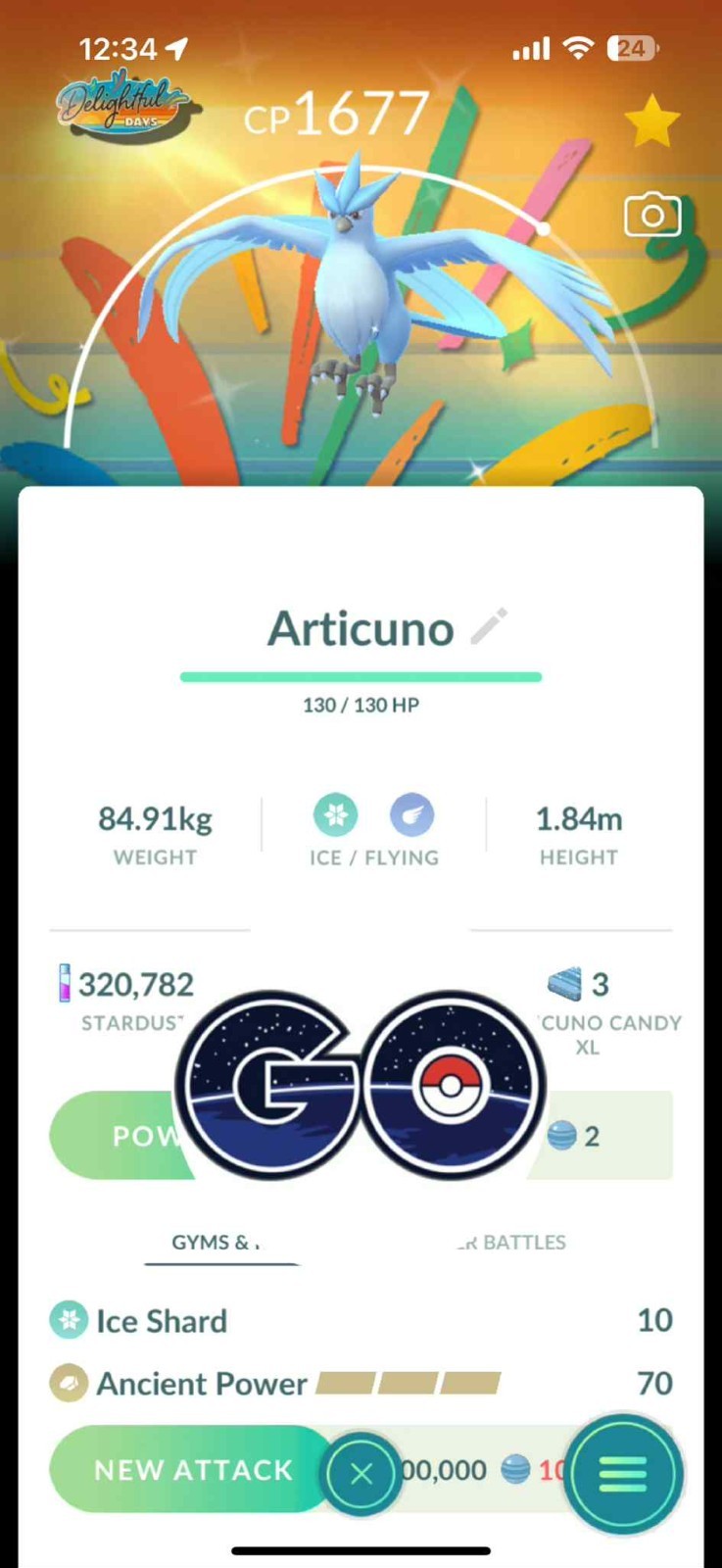 Pokémon Go – Shiny Articuno Special Delightful Days Background – TRADE or PTC