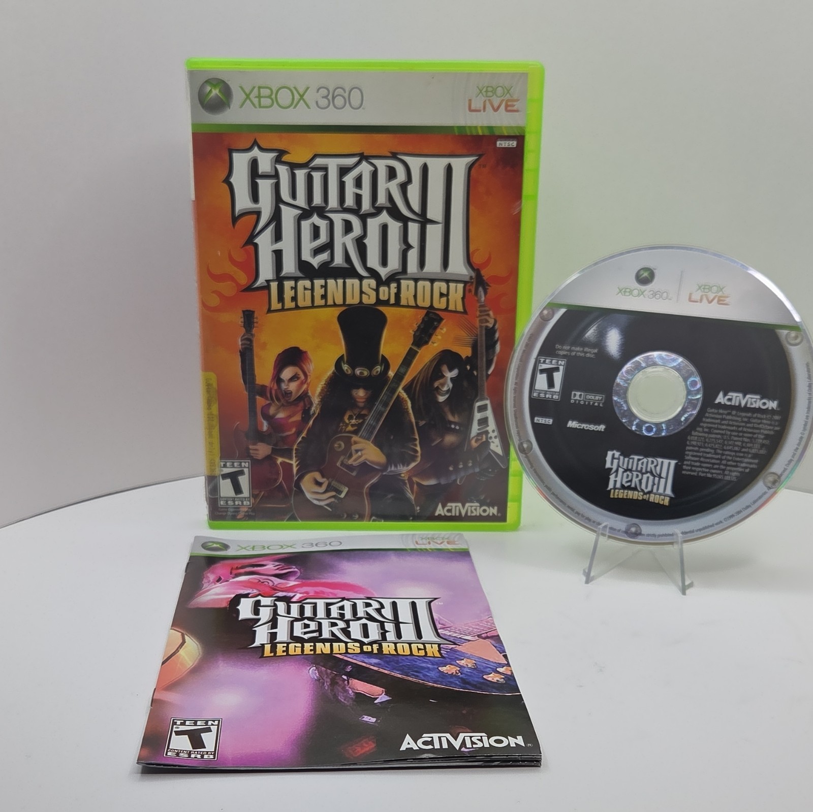 Activision Guitar Hero III Legends of Rock Xbox 360 NTSC-U/C T CIB TESTED