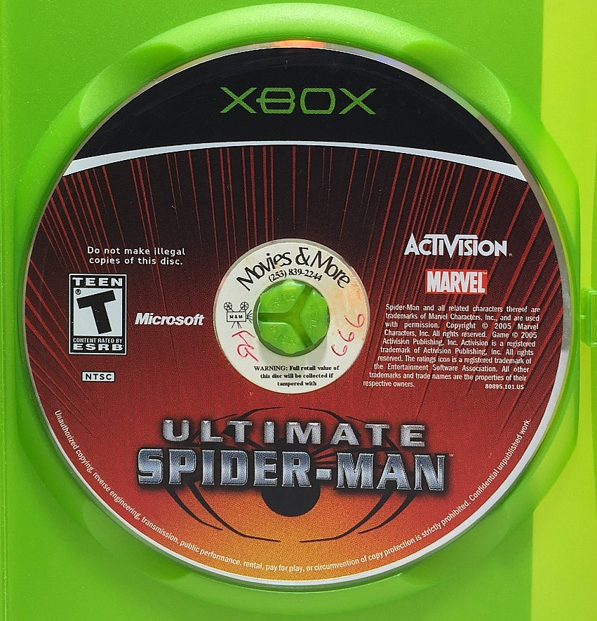 ULTIMATE SPIDER-MAN Microsoft Xbox GAME DISC ONLY Spiderman MARVEL – TESTED