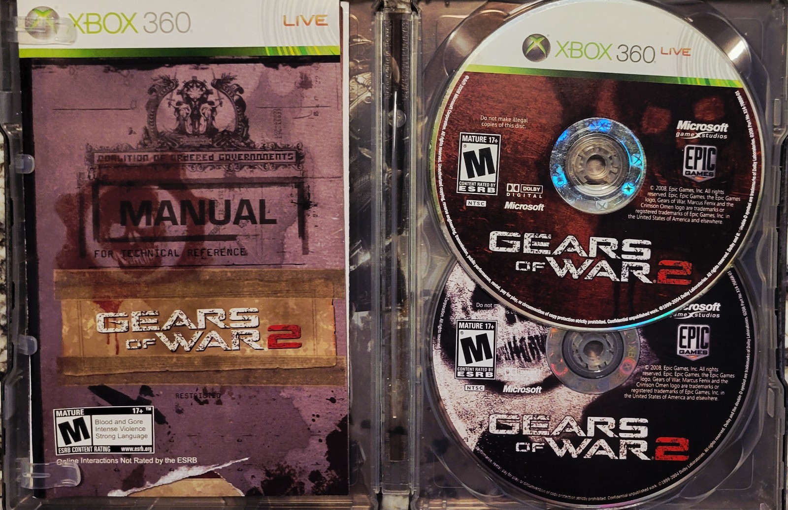 XBOX 360: Gears of War 2 Limited Edition STEELBOOK, CIB, NO SLEEVE,FAST SHIPPING