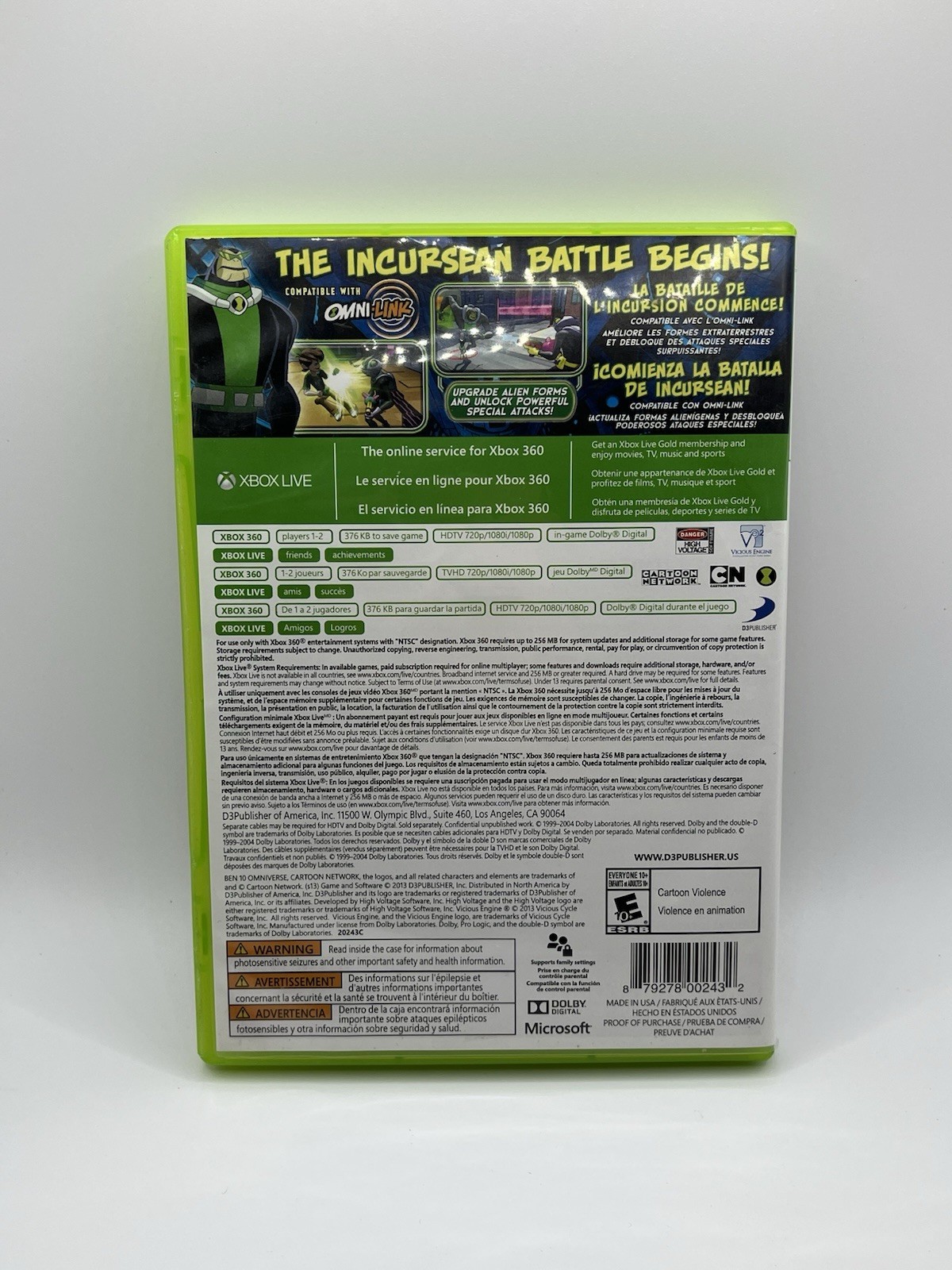 Ben 10: Omniverse 2 (Microsoft Xbox 360, 2013) No Manual
