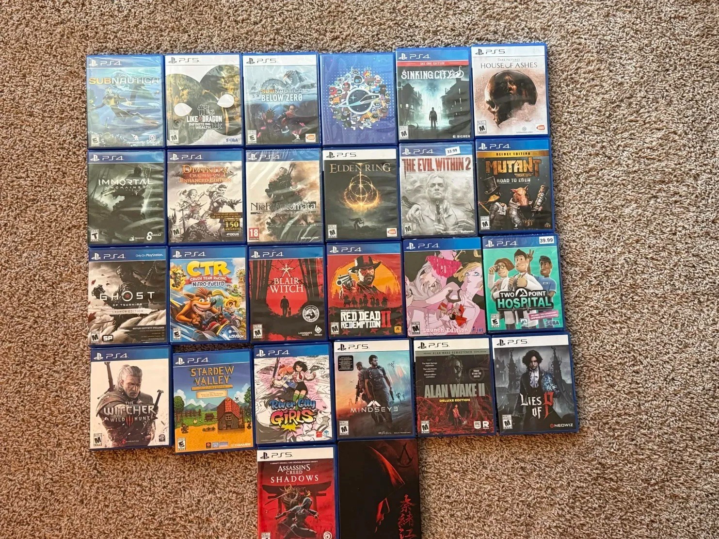 25 PS4/5 games, all work, & some include bonuses such as CDs, steelbooks, & maps
