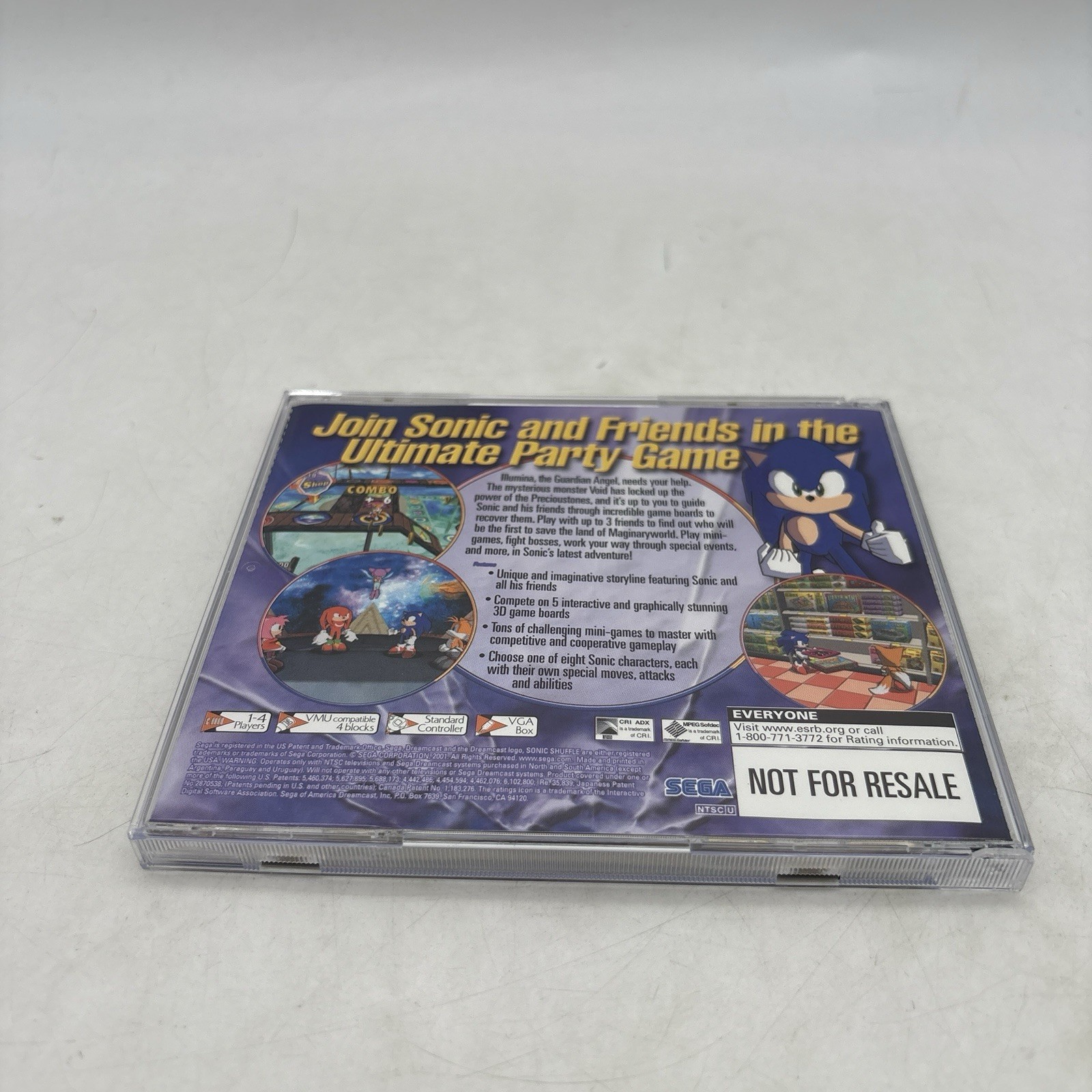 Sonic Shuffle the Hedgehog Sega Dreamcast NFR Complete w/ Manual CIB Tested