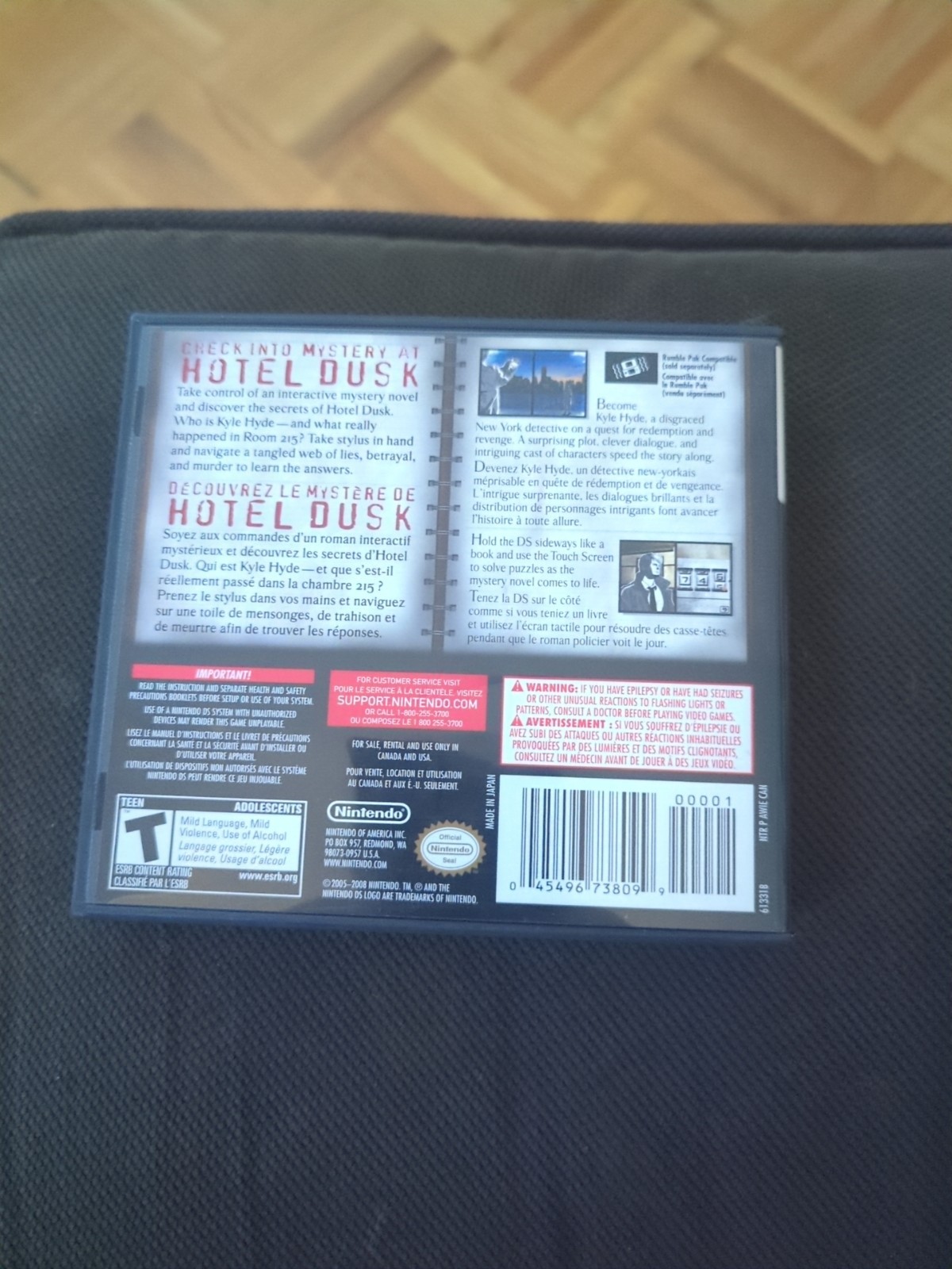 Hotel Dusk: Room 215 (Nintendo DS, 2007) Complete With Booklets!!