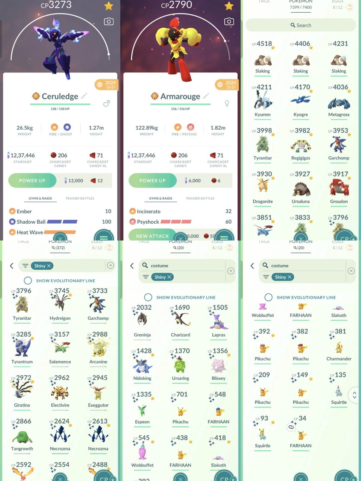 LEVEL 69 ACC BOTH SHADOW APEX LUGIA & HO – OH ALL SHINY/NON-SHINY MYTHICALS AVAI