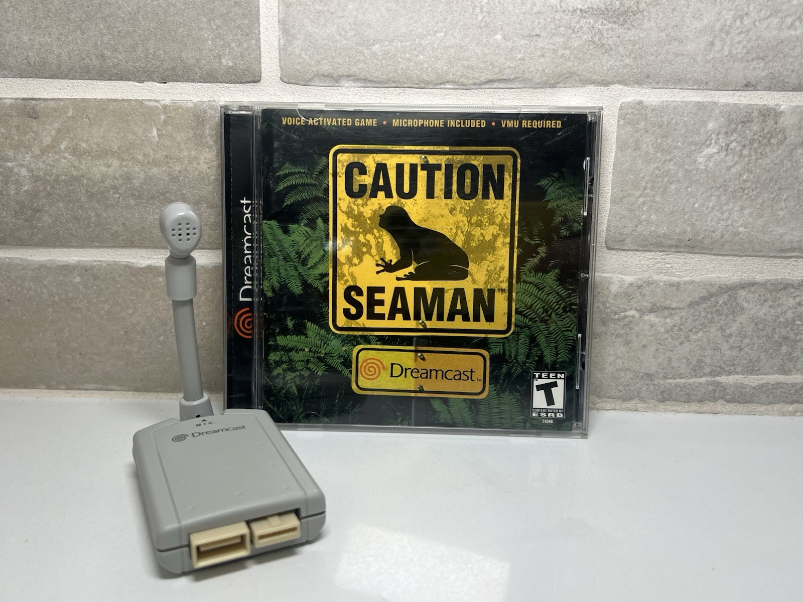 Caution Seaman with W/ Microphone (Sega Dreamcast, 2000) rare ICONIC