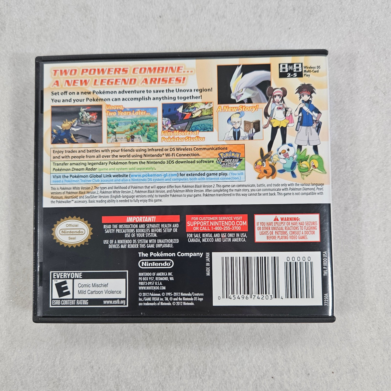 Pokemon White Version 2 Nintendo DS Authentic Complete In Box CIB Manual Tested