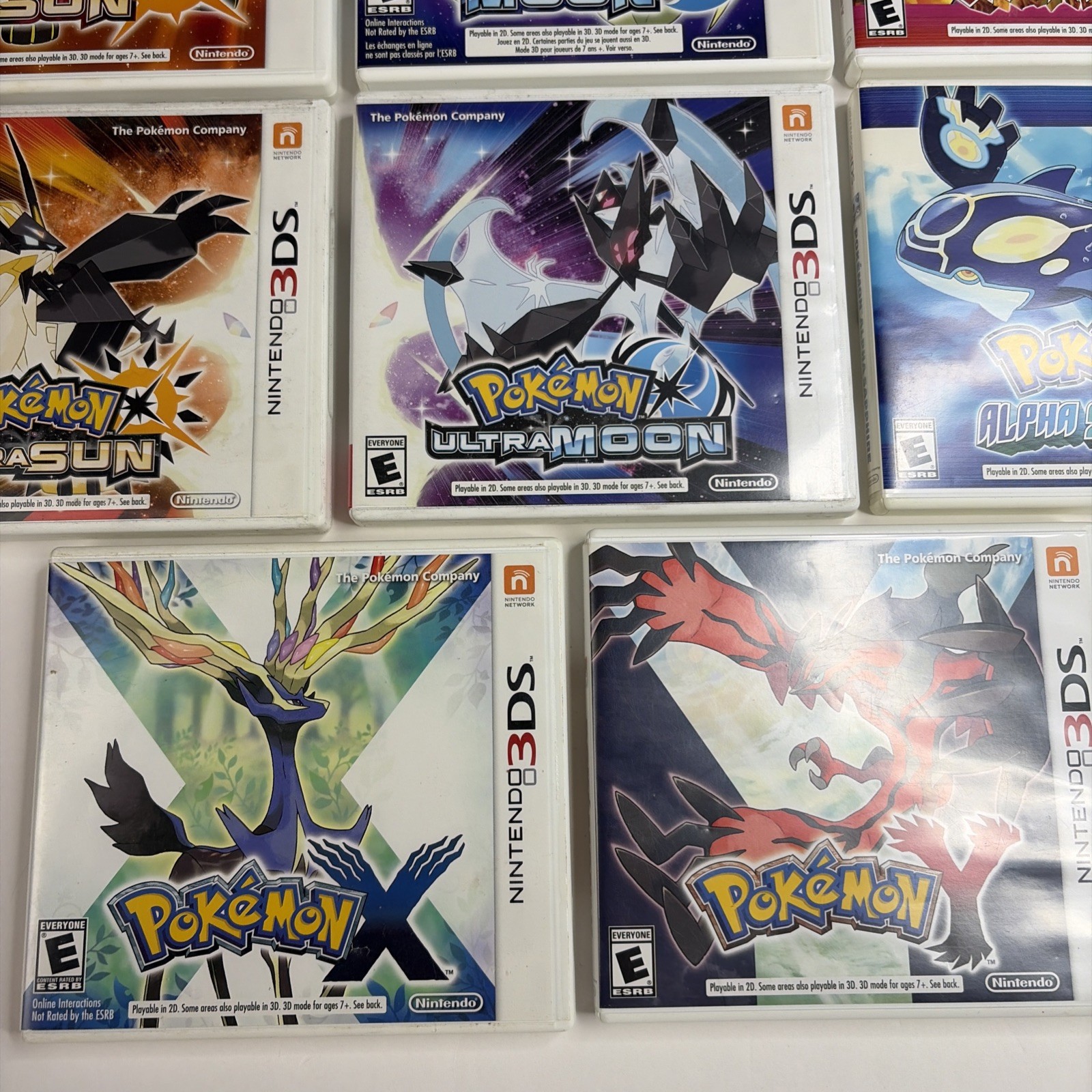 Pokemon Nintendo 3DS GAME LOT Of 8 Complete Box Sun Moon Ultra X Y AUTHENTIC