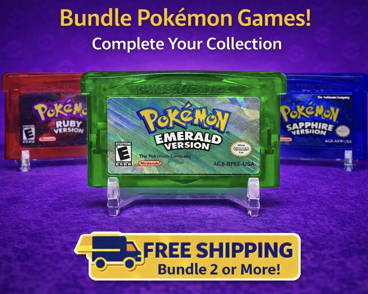 Pokemon Sapphire Version GBA [Authentic – New Battery] Gameboy Advance Cartridge