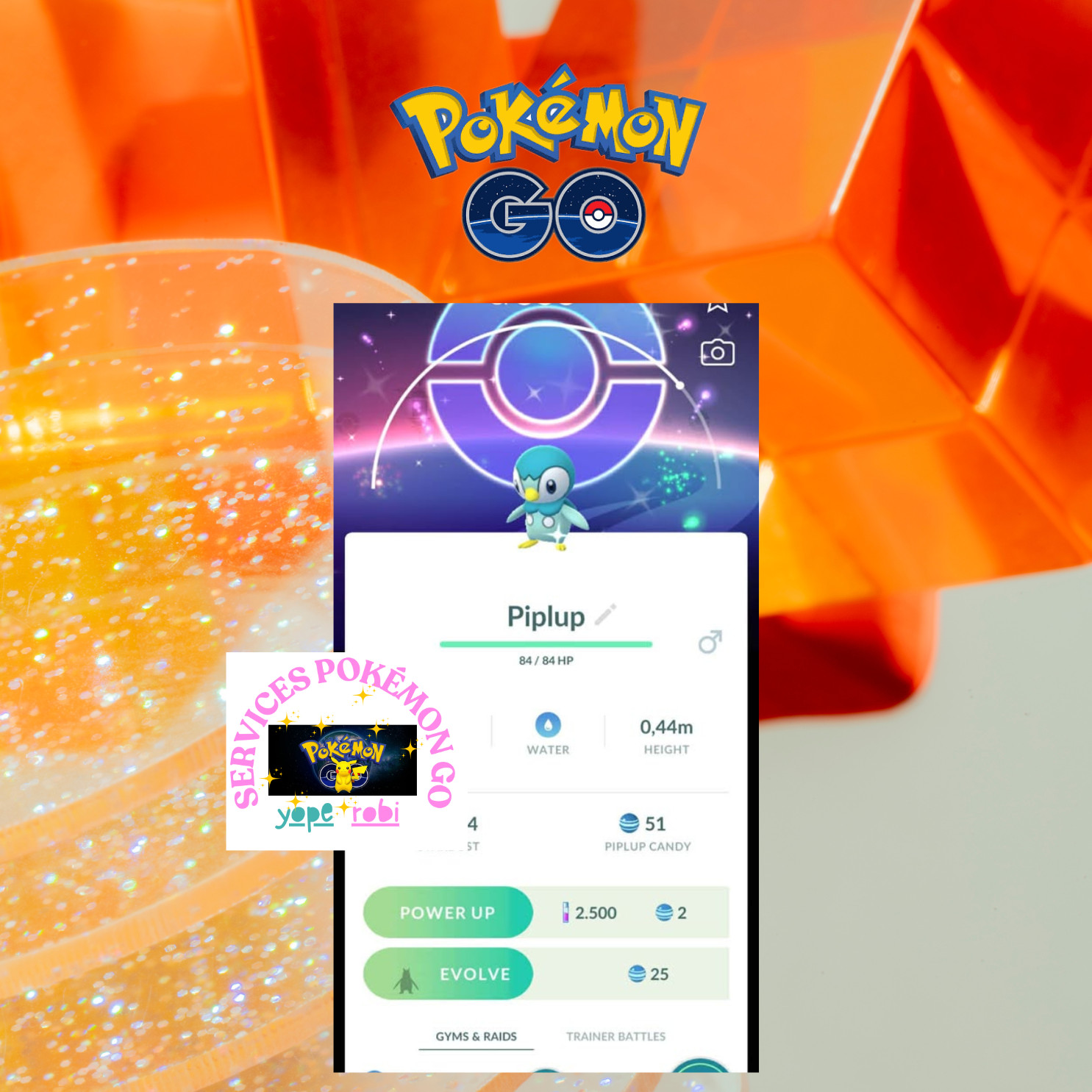 Pokémon go❀❀Shiny Piplup❀❀Special Background-Tr❀de 20k stardust or P❀T❀C