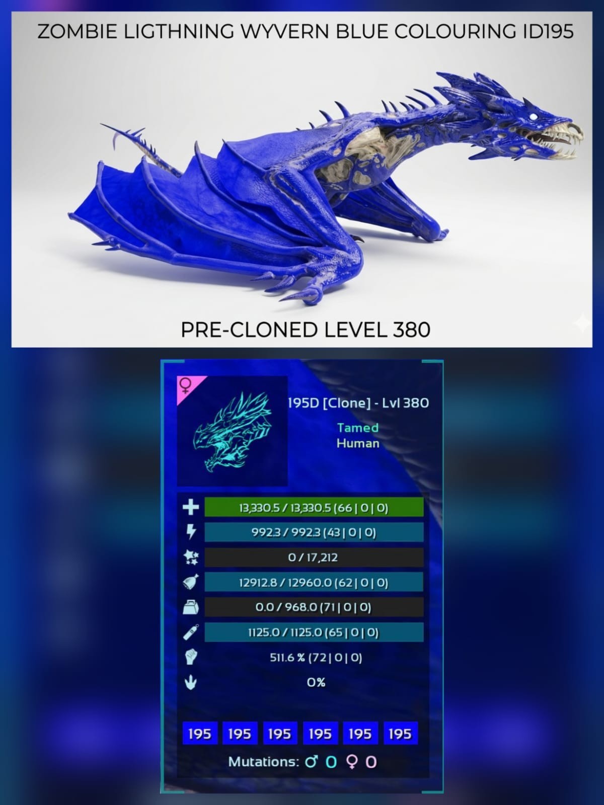 Zombie Lightning Wyvern PRE-CLONED Lvl 380 – Ark Ascended PVE Official Crossplay