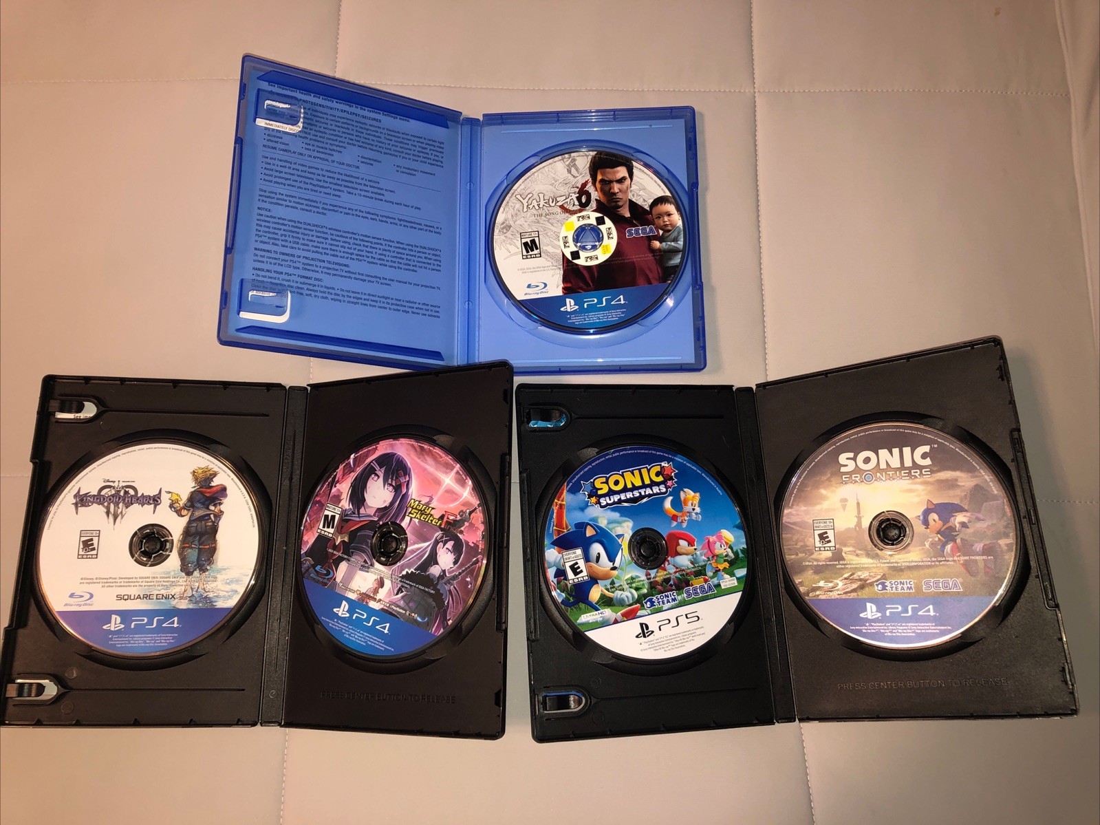 Sonic Frontiers Superstars Yakuza Kingdom Hearts Mary Skelter Lot Ps5 Ps4 Games