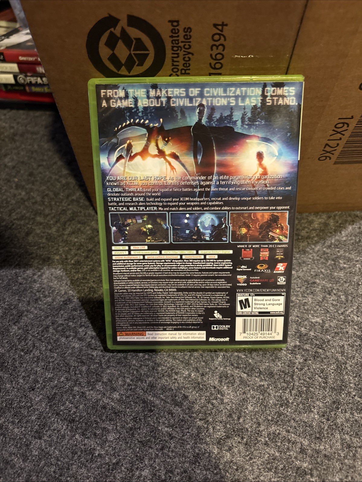 XCOM Enemy Unknown Microsoft Xbox 360 Complete cib manual