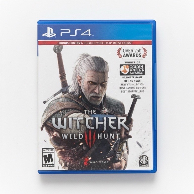 CD Projekt RED The Witcher 3: Wild Hunt PS4 Manual World Map Stickers Included