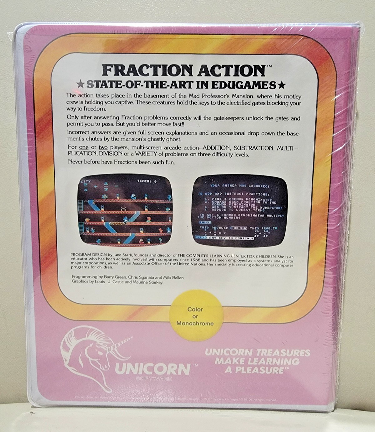 Fraction Action by Unicorn Software Company- Atari ST; New & Complete in Box