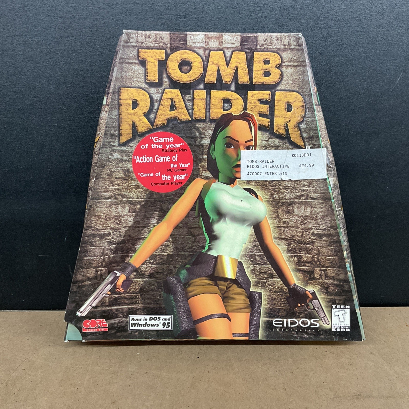 Tomb Raider (PC, 1996) IBM CD-ROM DOS Big Box Vintage – Box Only No Inserts