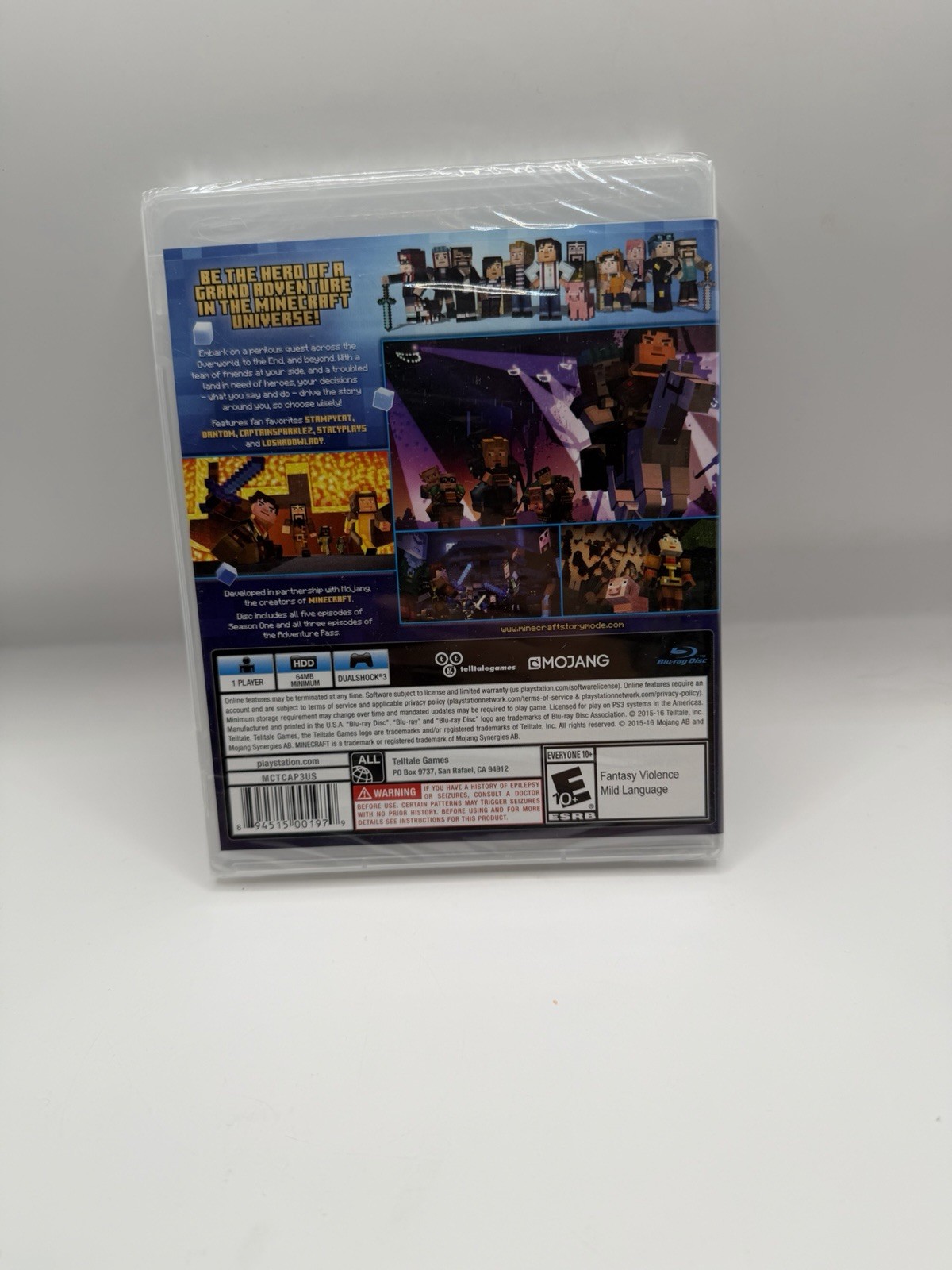 Minecraft: Story Mode The Complete Adventure SonyPlaystation 3 PS3, 2015