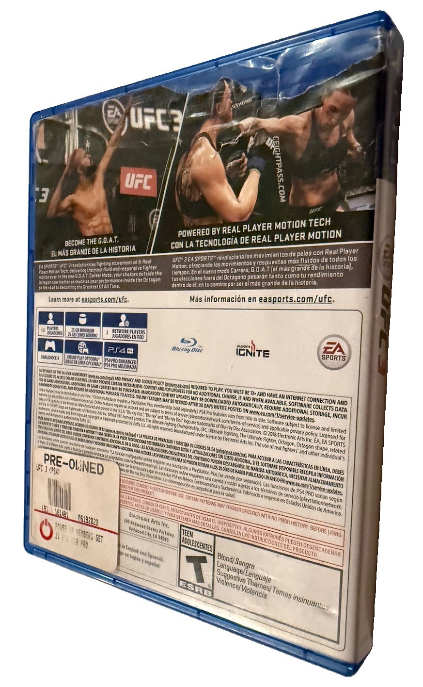EA Sports UFC 3 Sony PlayStation 4 PS4 Ultimate Fighting Championship