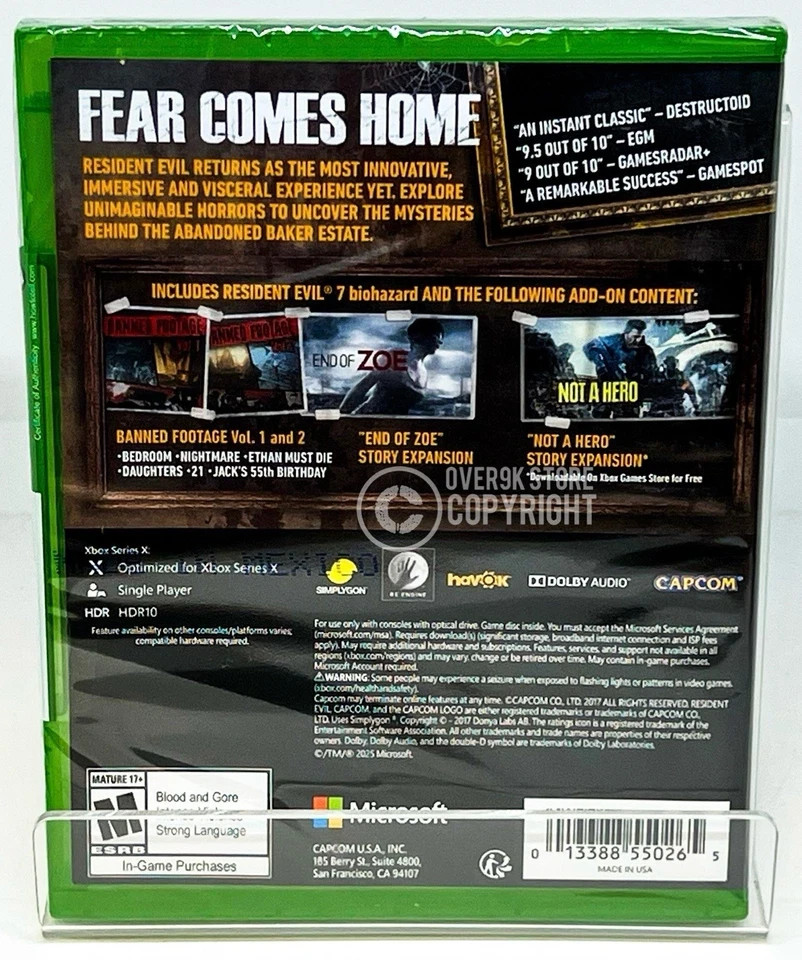 Resident Evil Origins + 2 + 3 + 4 + 5 + 6 + 7 Gold Edition – Xbox One – New