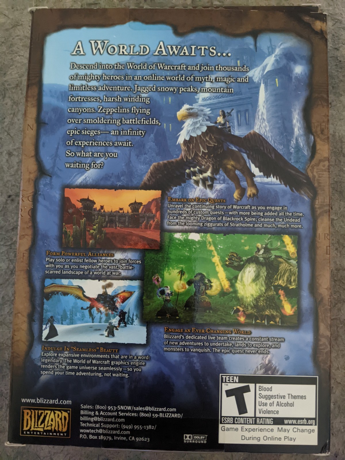 Blizzard Entertainment World of Warcraft PC MMORPG Role Playing T-Teen 2004