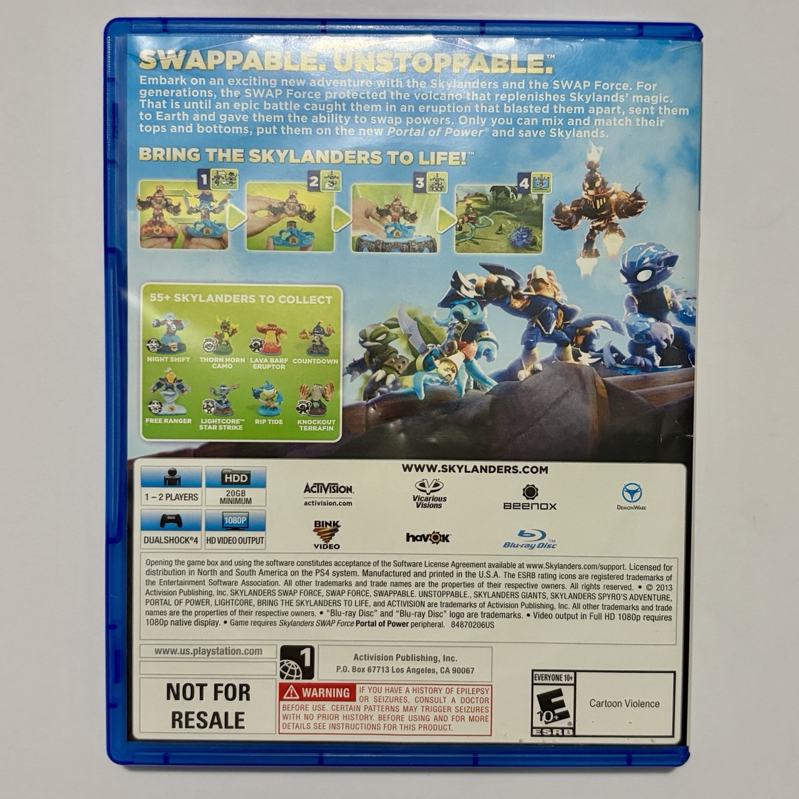 Skylanders Swap Force PS4 2013 Activision E10+ Action Adventure Multiplayer