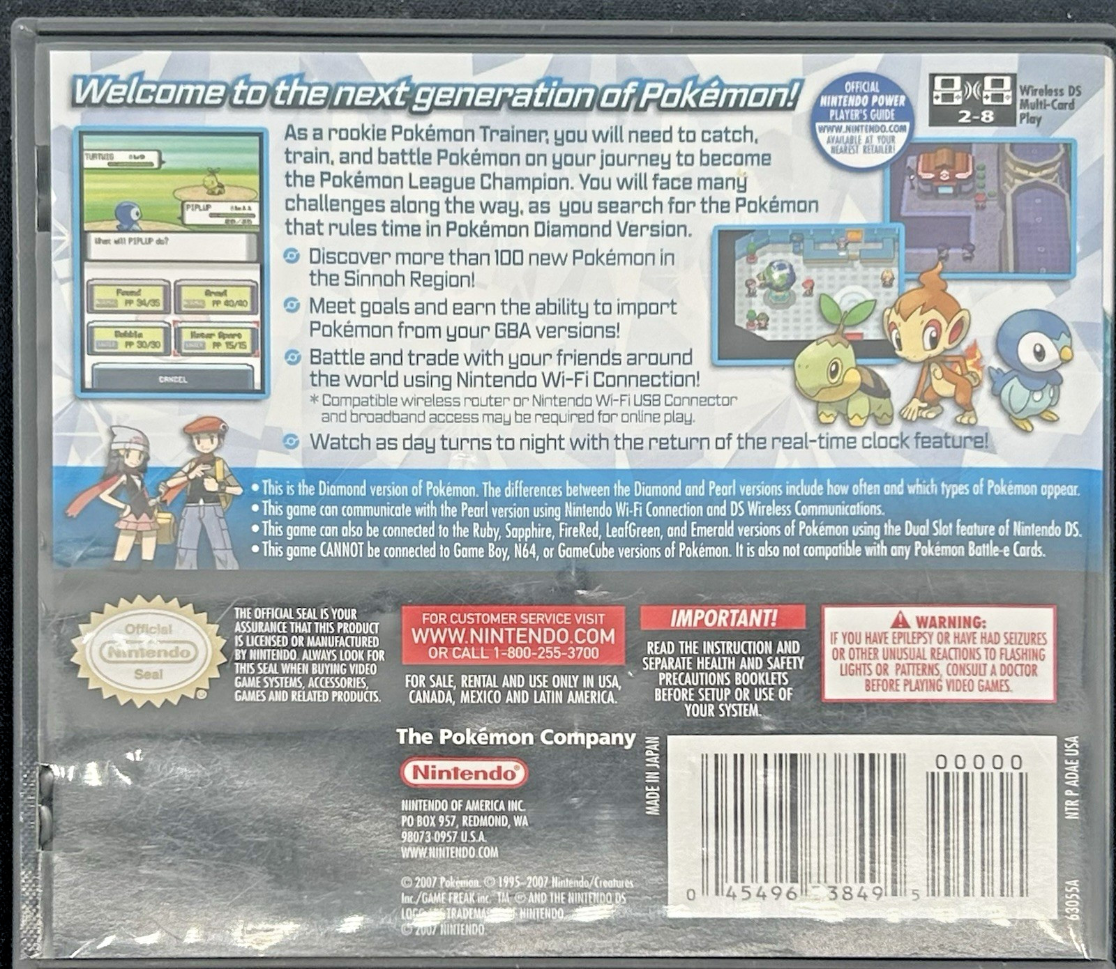 Pokemon Diamond Version (2007) Nintendo DS-CIB-MINT!