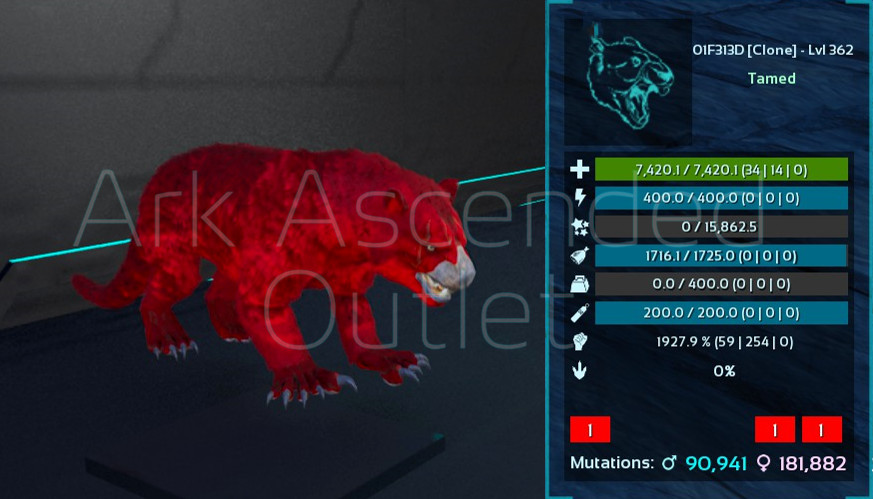 Thylacoleo/Thyla-Colors-Ark Survival Ascended-ASA- PvE-Official-Dino-PC/PS5/XBOX