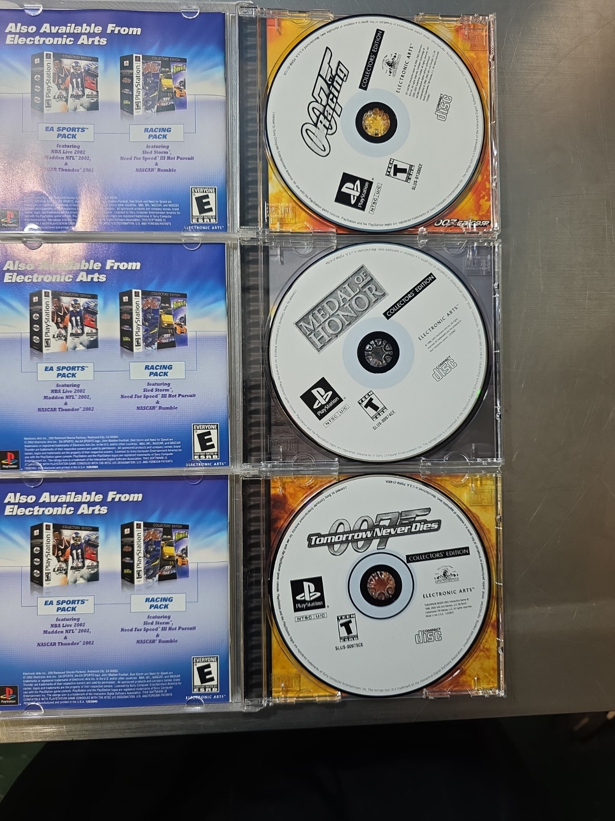 PlayStation 1 Collector’s Edition EA 3-Pack: 007 Racing, Medal of Honor, 007 Tom