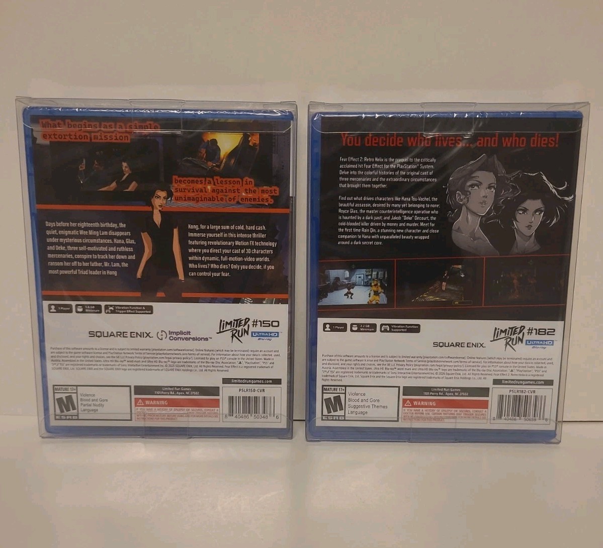 Fear Effect 1 PS5 + Fear Effect 2 PS5 bundle New/Sealed + Case Protectors