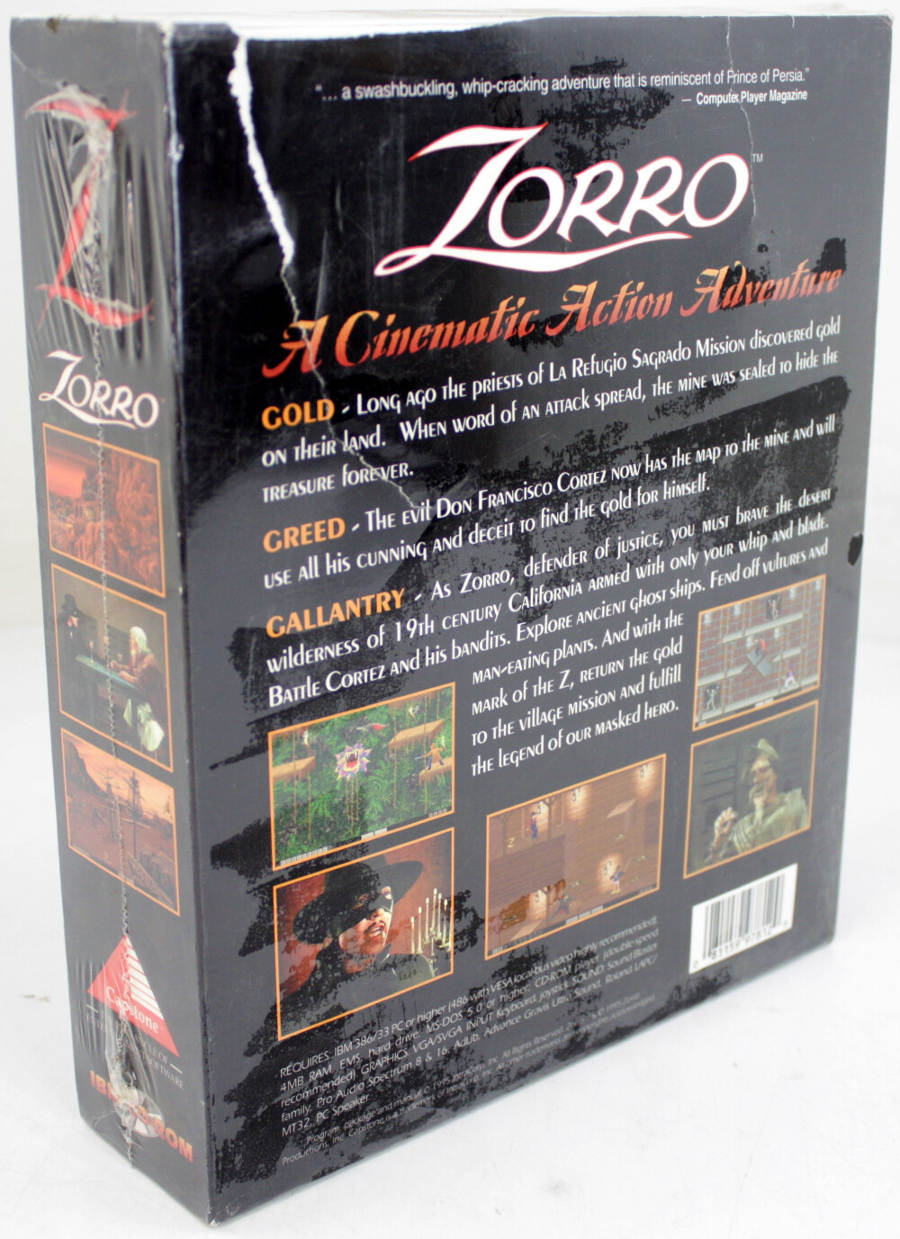 Zorro – A Cinematic Action Adventure (CD-ROM) [IBM – PC – DOS] New Sealed 1995