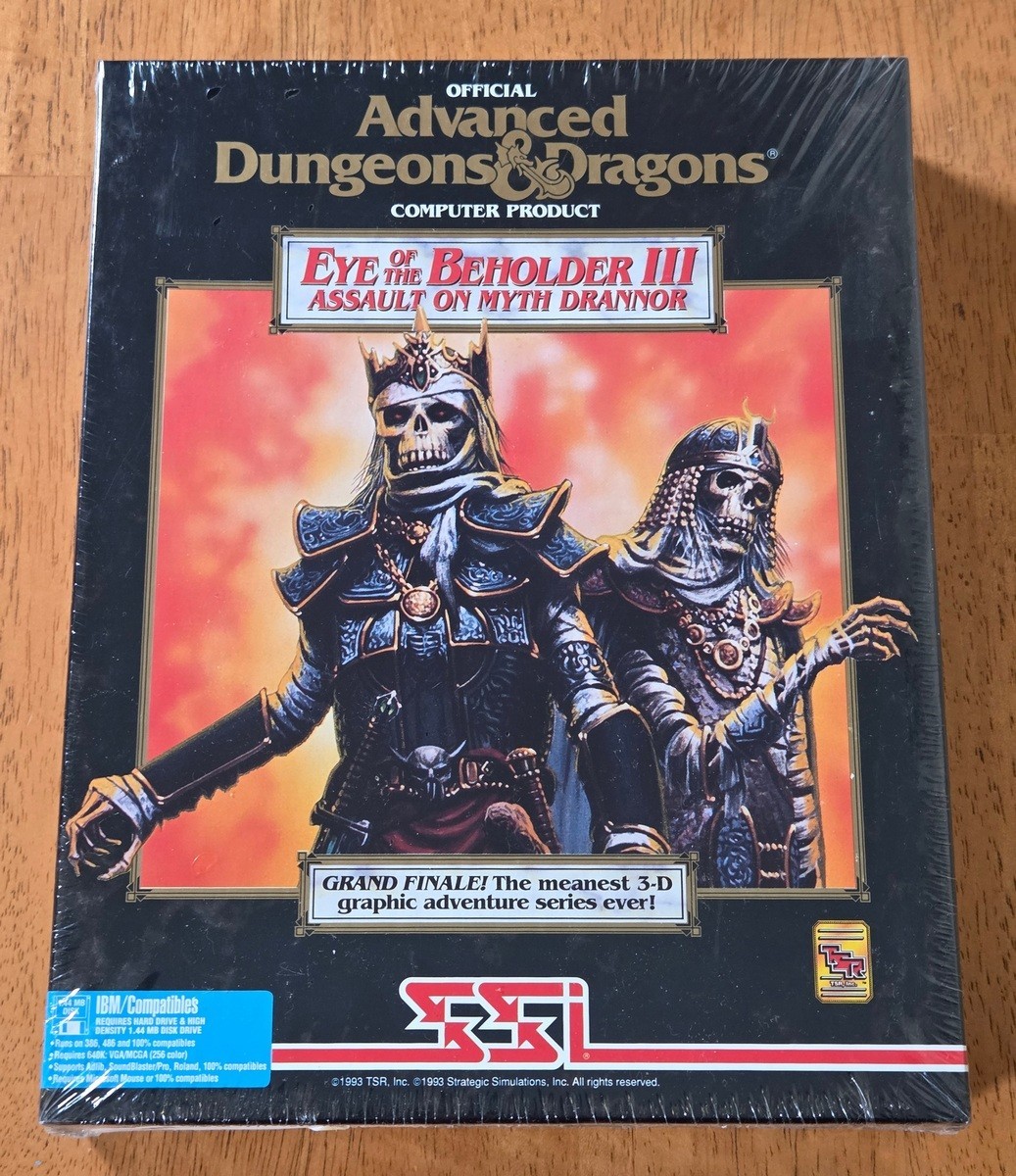 New Sealed AD&D Eye Beholder III Assault On Myth Drannor SSI IBM PC Big Box Game