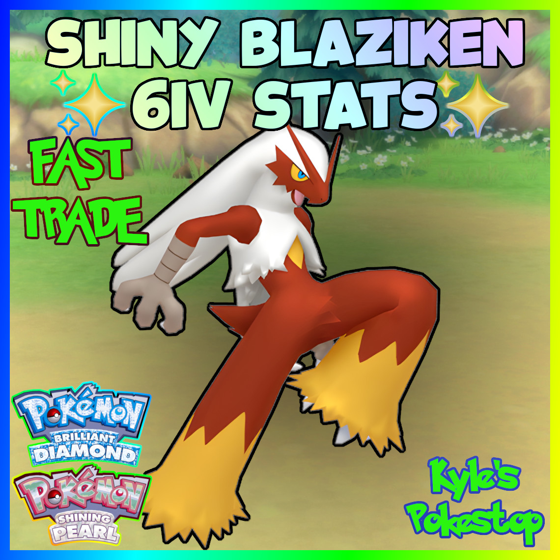 6IV SHINY SWAMPERT+BLAZIKEN+SCEPTILE POKEMON BRILLIANT DIAMOND SHINING PEARLBDSP