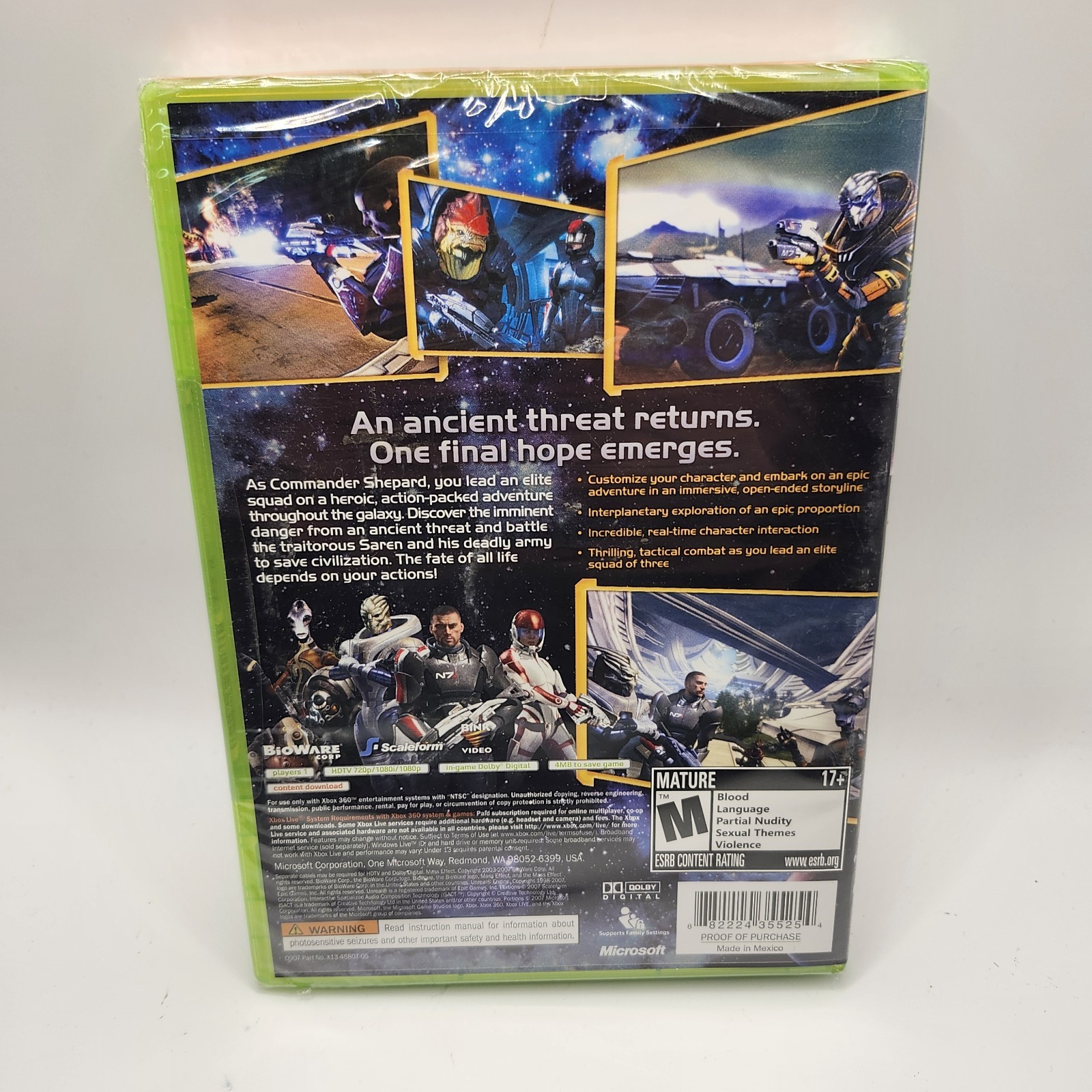 Mass Effect (Microsoft Xbox 360, 2007) Original Release NEW SEALED “Do Not Sell”