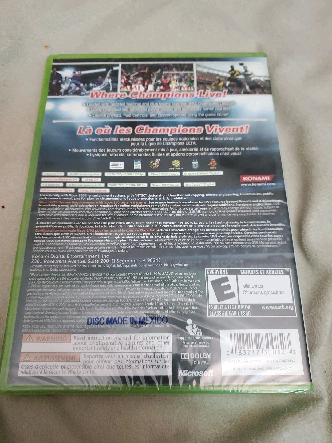 Pro Evolution Soccer 2010 – Xbox 360 – USA / Canada Version – Messi Cover – New