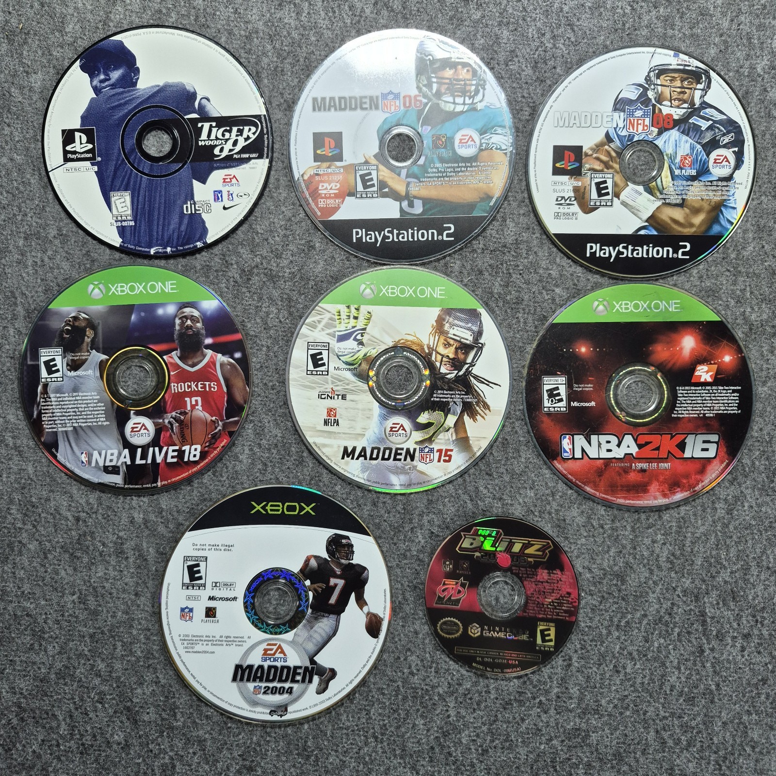 Lot of 50 SPORTS Games (PS1,PS2,PS3,PS5,WII,XBOX,XBOX ONE,GAMECUBE) Various Cond