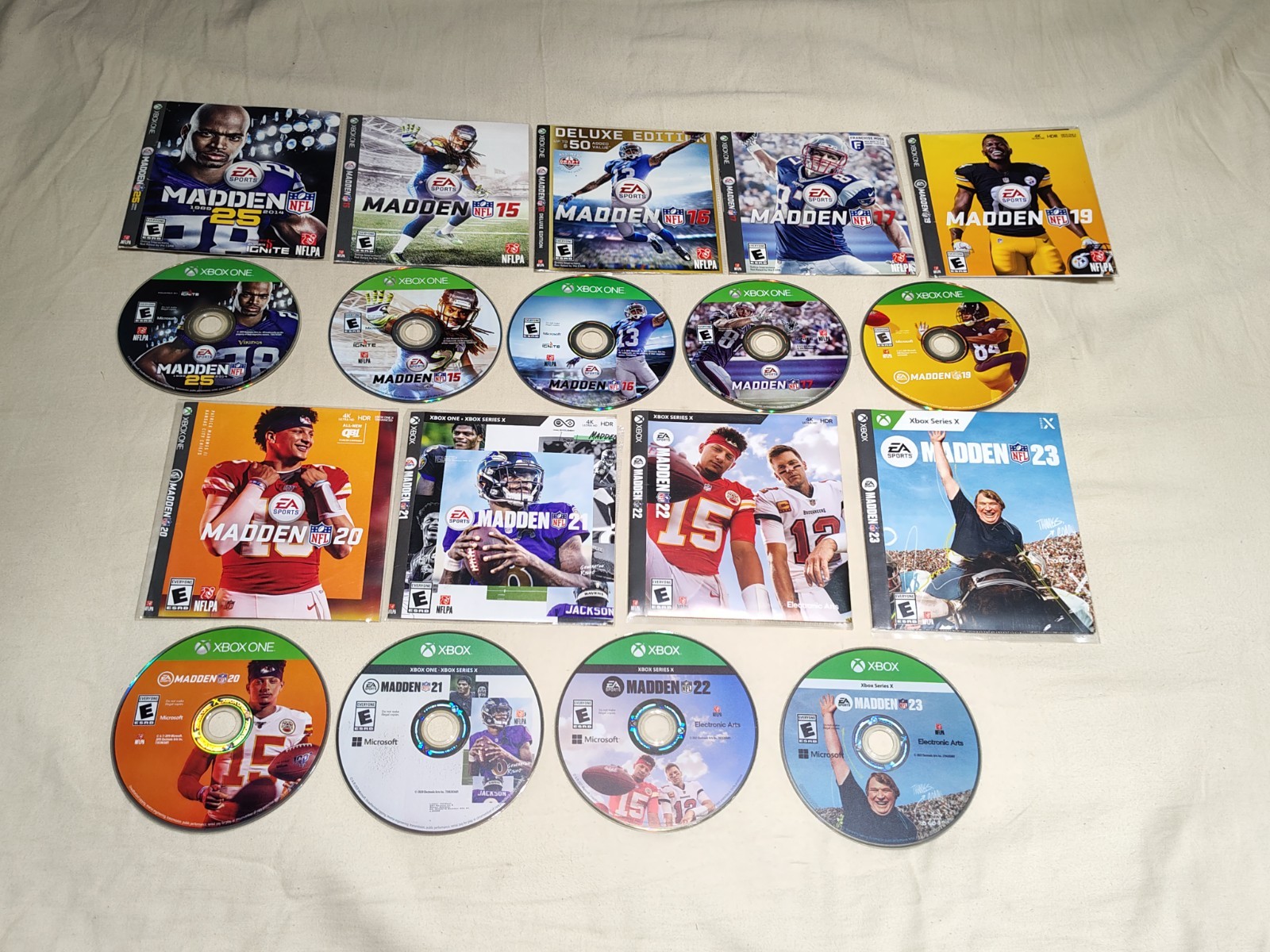 Lot of 9 XBox One Series Madden NFL Games 23 22 21 20 19 17 16 15 14 (No Cases)