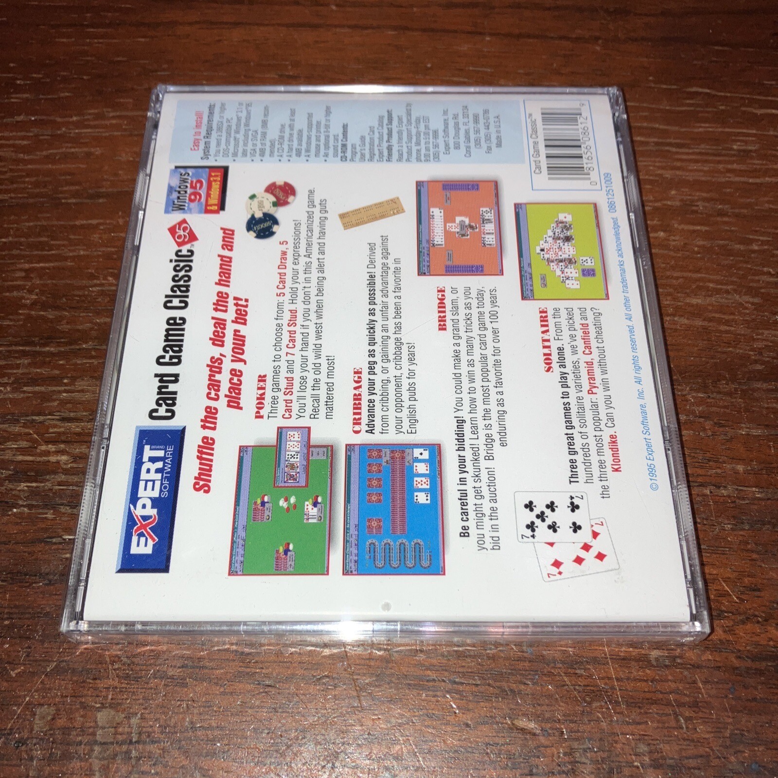 Card Game Classics (PC, 1995) – Expert Software – New Sealed Jewel Case Version