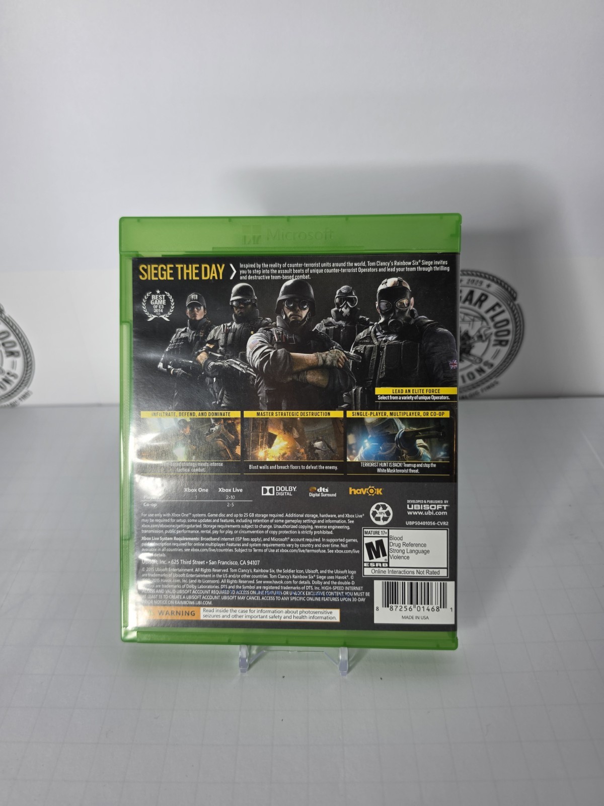 Tom Clancy’s Rainbow Six Siege Xbox One Physical Disc with Original Case Tested