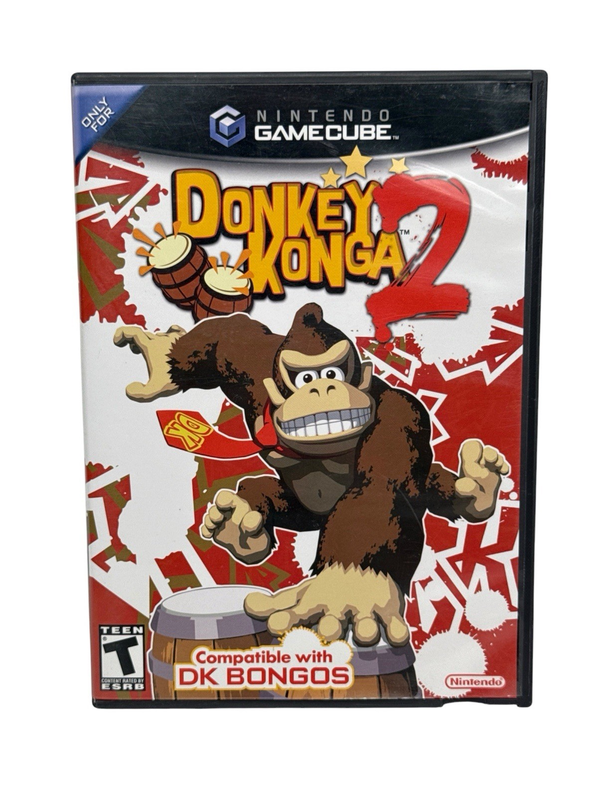 Gamecube Donkey Konga 2 bundle Video Game lot 1 In Box Bongo 1 Pelican Bongo