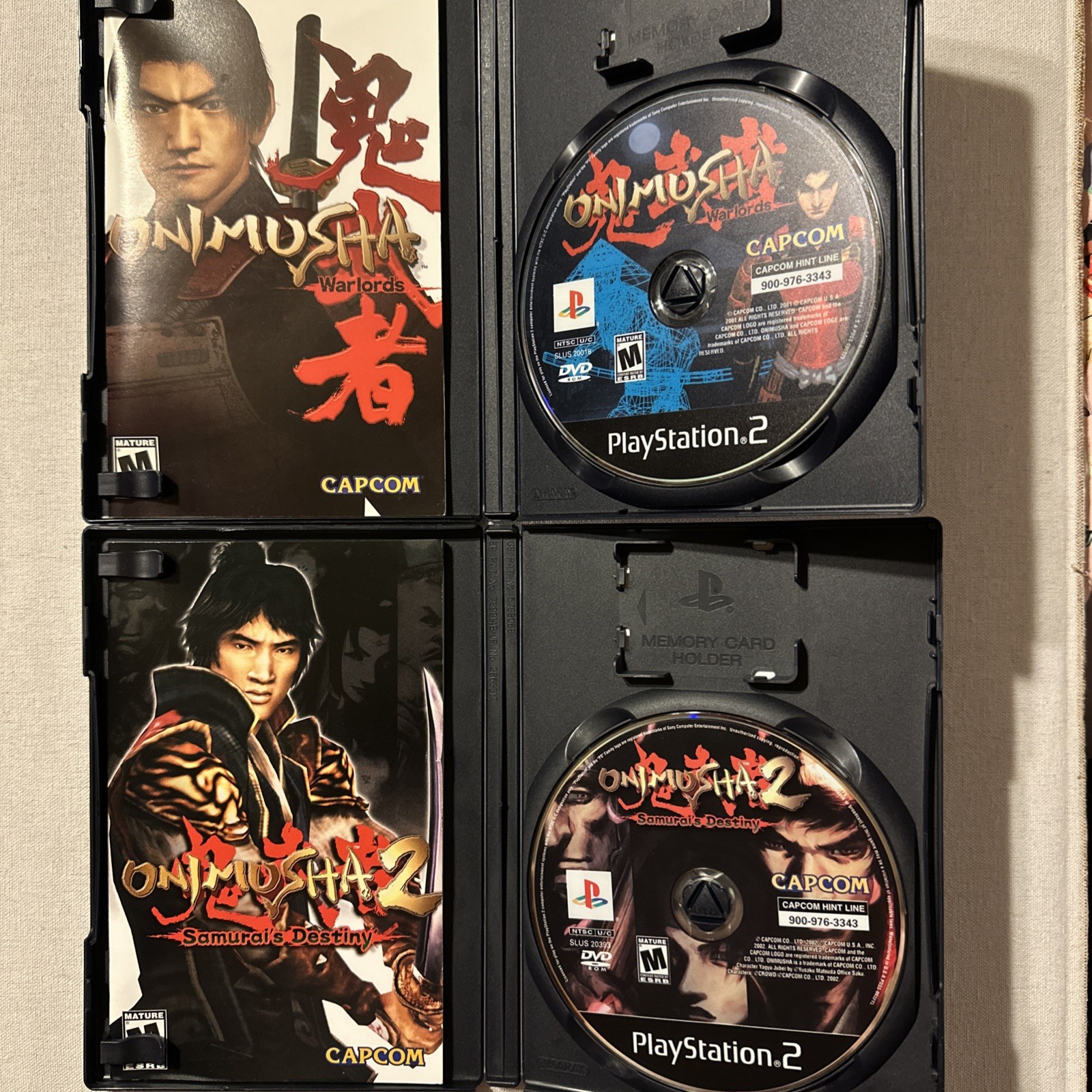 Sony PS2 Onimusha Warlords & Onimusha 2 Samurai’s Destiny CIB