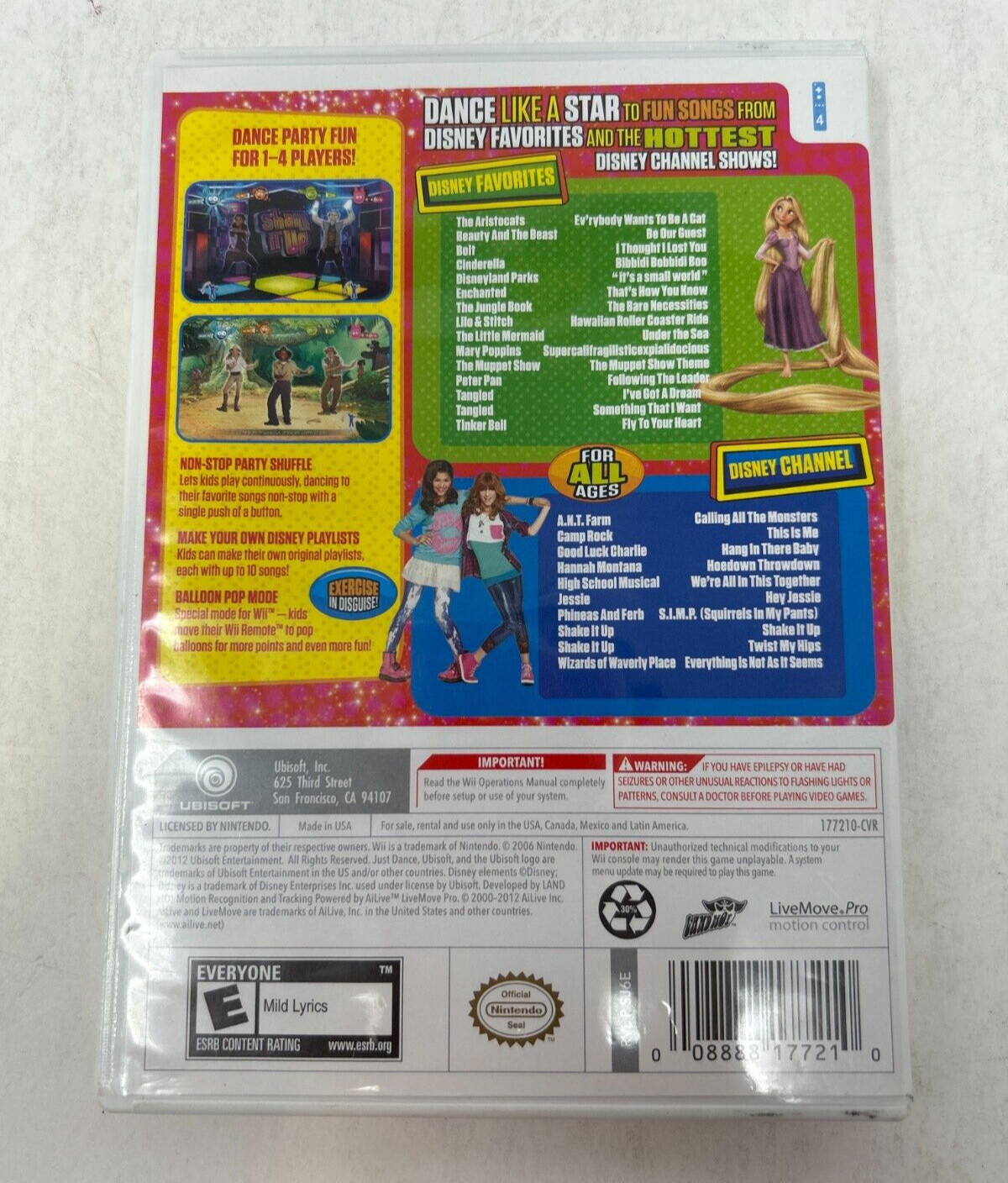 Case and Manual Only NO GAME Just Dance Disney Party Nintendo Wii Authentic