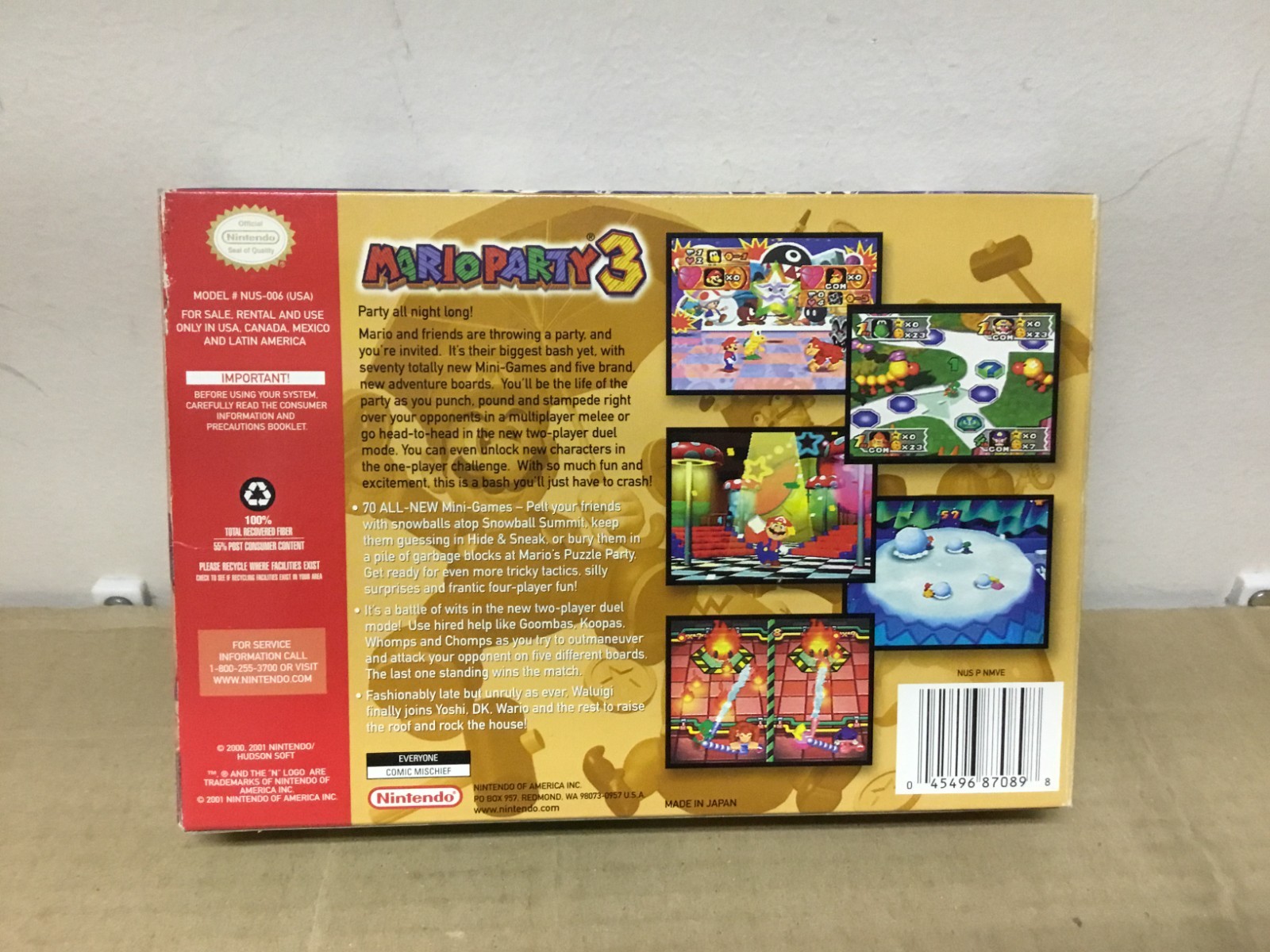Used Nintendo 64 Cartridge Mario Party 3 w/ Box & Manual – Complete *Tested*