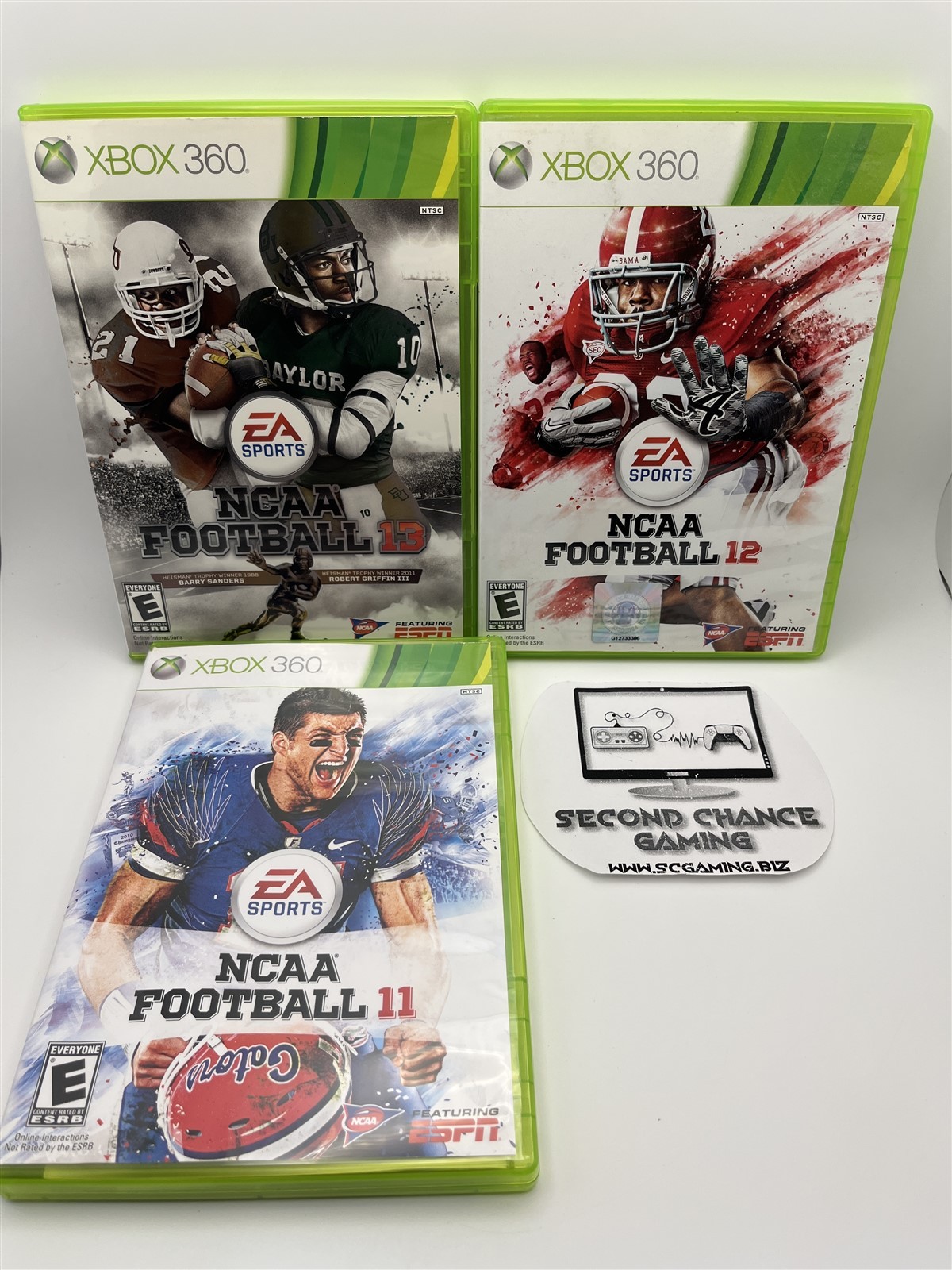 Xbox 360 NCAA Football 11 12 13 Games Bundle Complete Tested Free Shipping