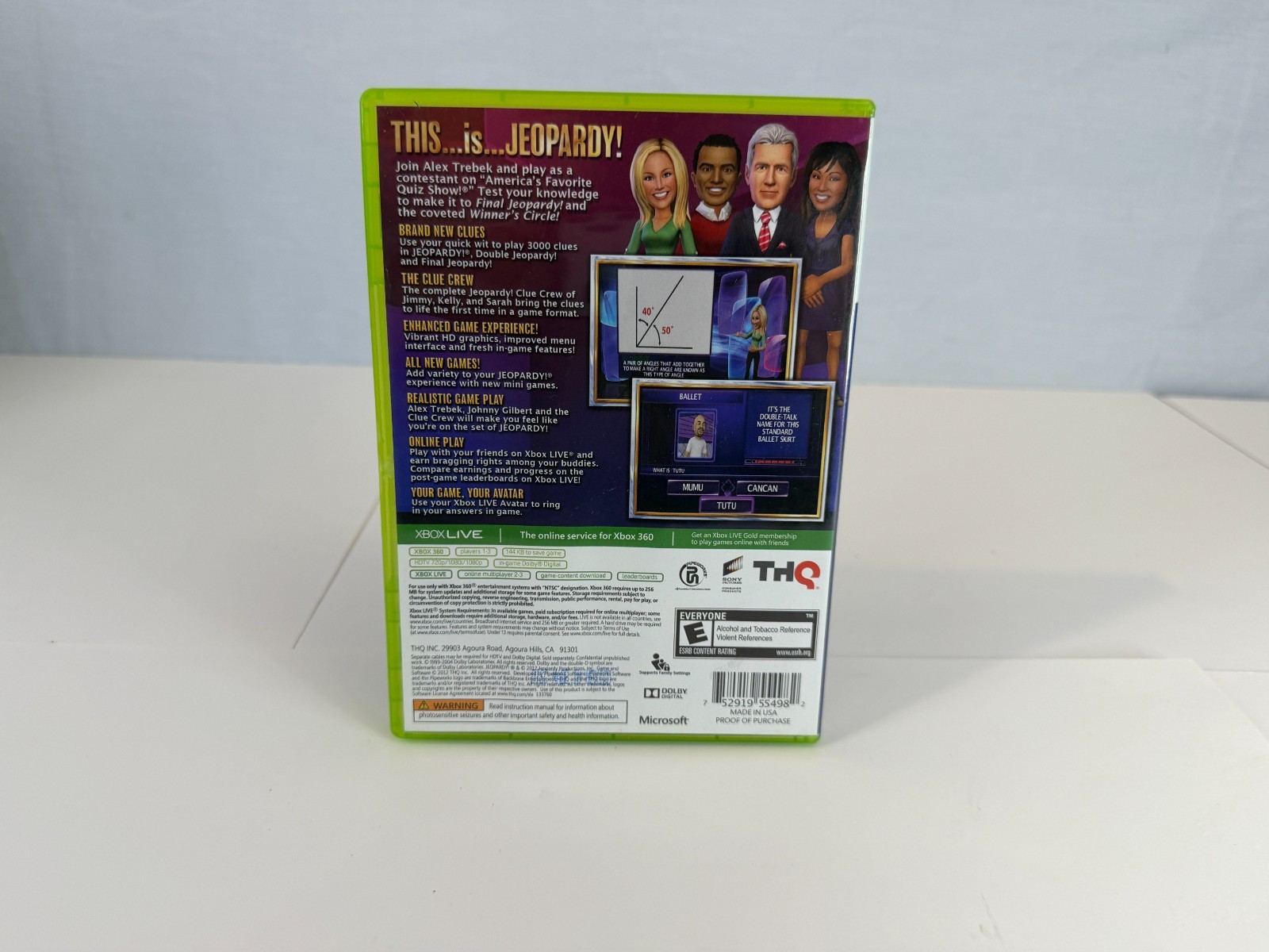 Jeopardy (Microsoft Xbox 360, 2012) Tested Complete in Box