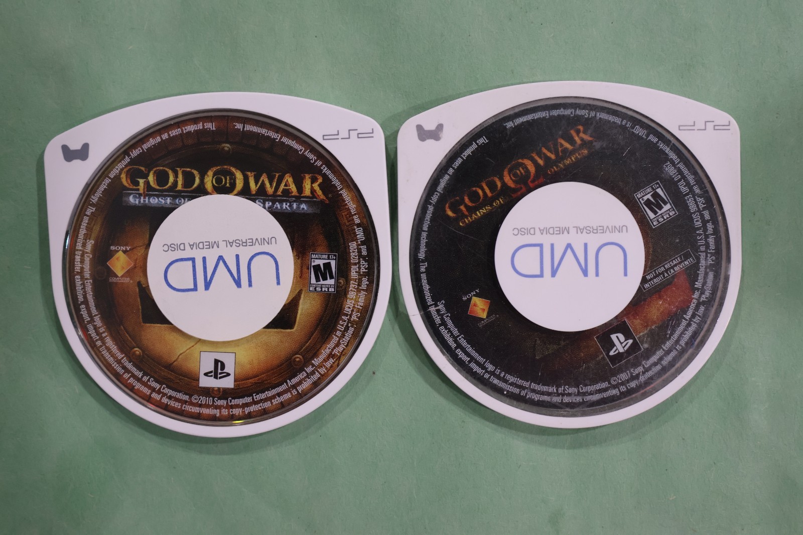 2x BUNDLE God of War Ghost of Sparta & Chains of Olympus Sony PSP LOT of 2 Games