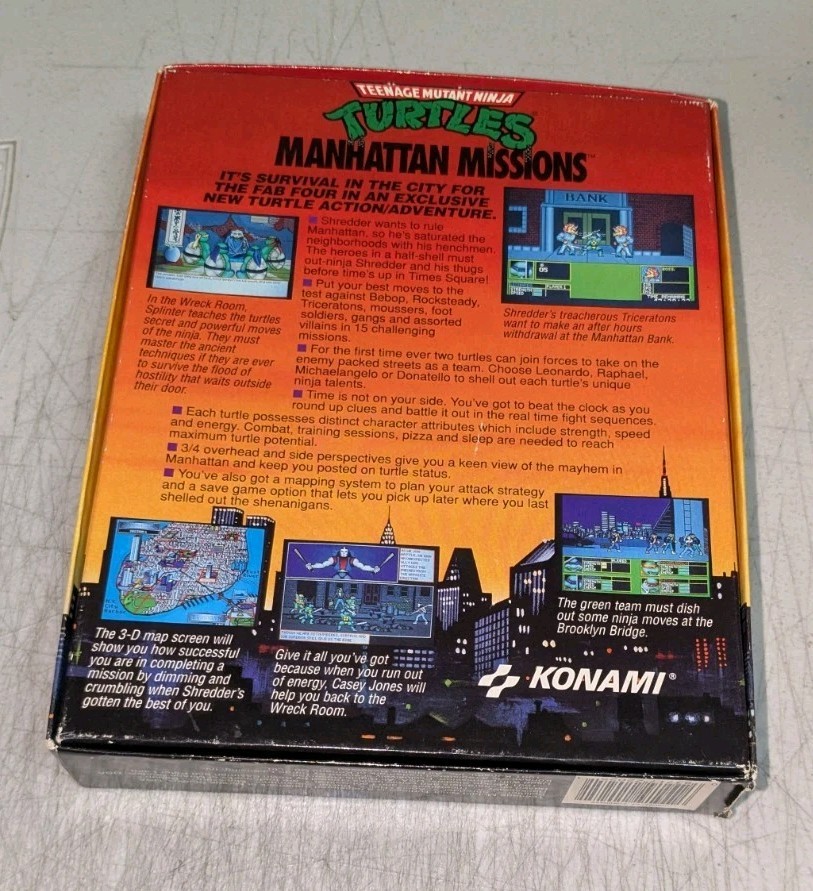 Teenage Mutant Ninja Turtles: Manhattan Missions Konami 1991 /IBM PC Complete