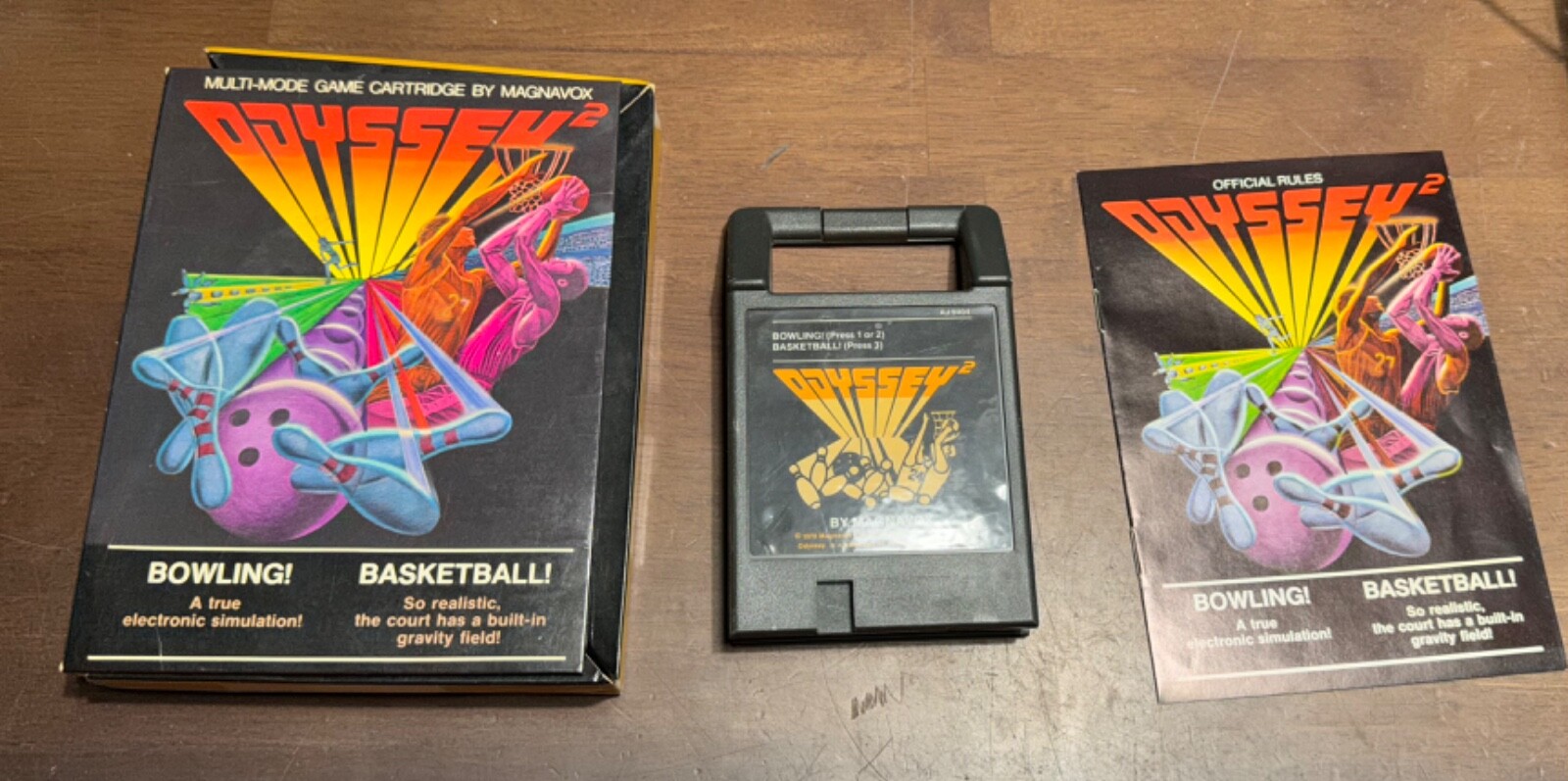 Magnavox Odyssey 2 BOWLING! BASKETBALL! Complete W/ Manual in box TESTED